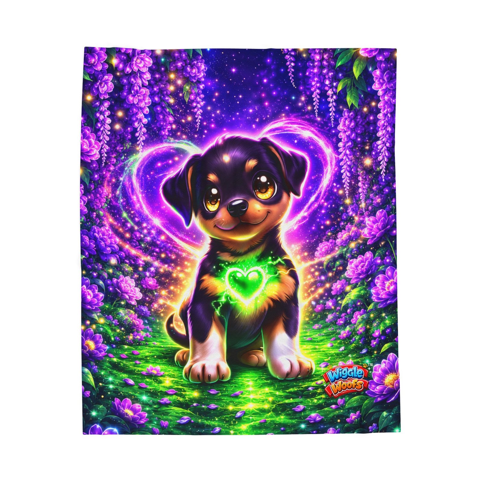 Zeus Wiggle Woofs™ Magical Heartlight Plushie Blanket