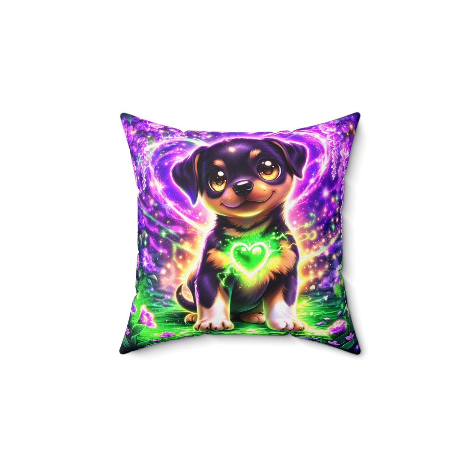 Zeus Wiggle Woofs™ Magical Heartlight Faux Suede Pillow