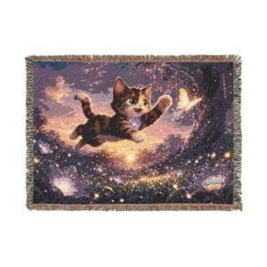 reese-wiggle-woofs-woven-blanket-playful-cat-and-butterflies-woven-blanket