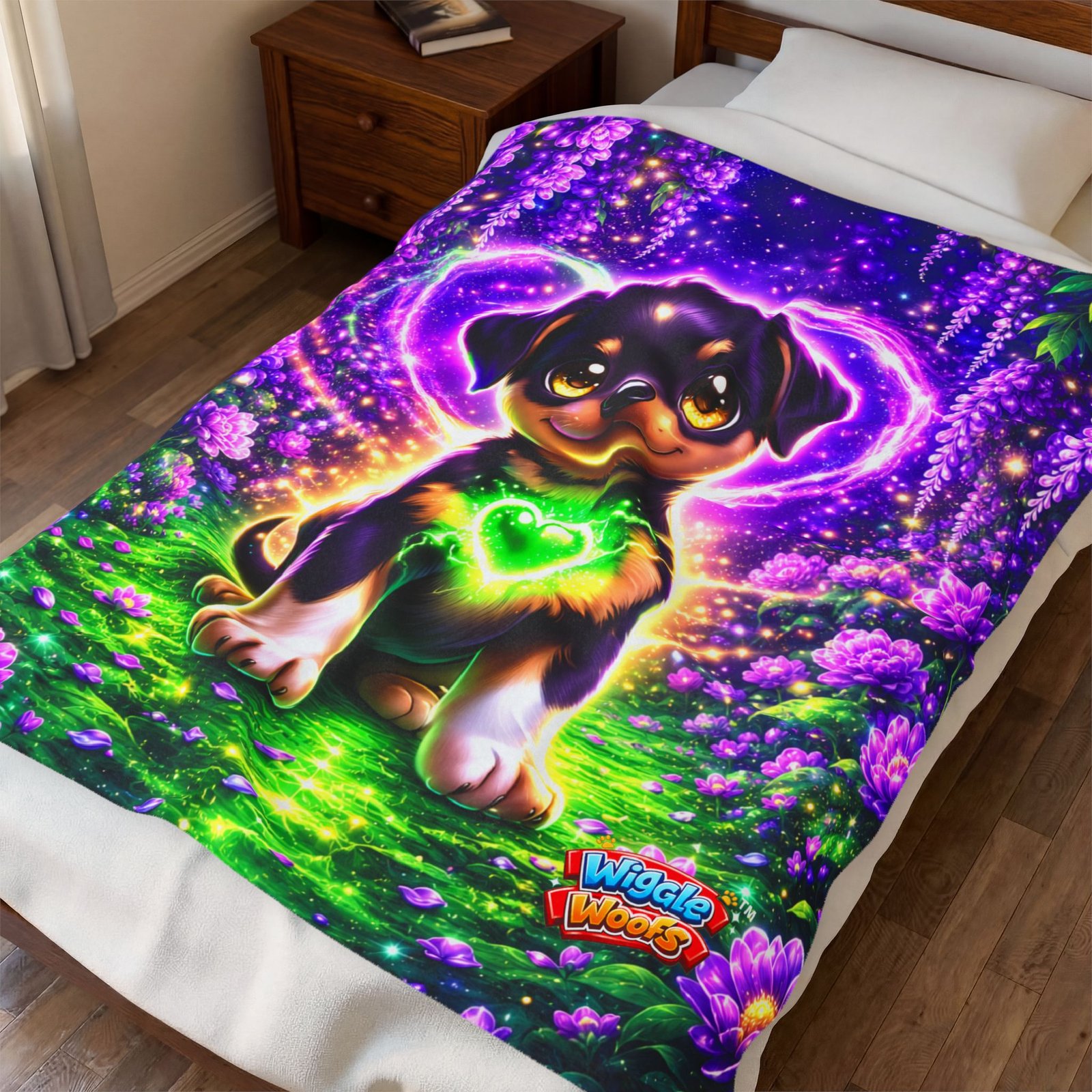 Zeus Wiggle Woofs™ Magical Heartlight Plushie Blanket - Image 3