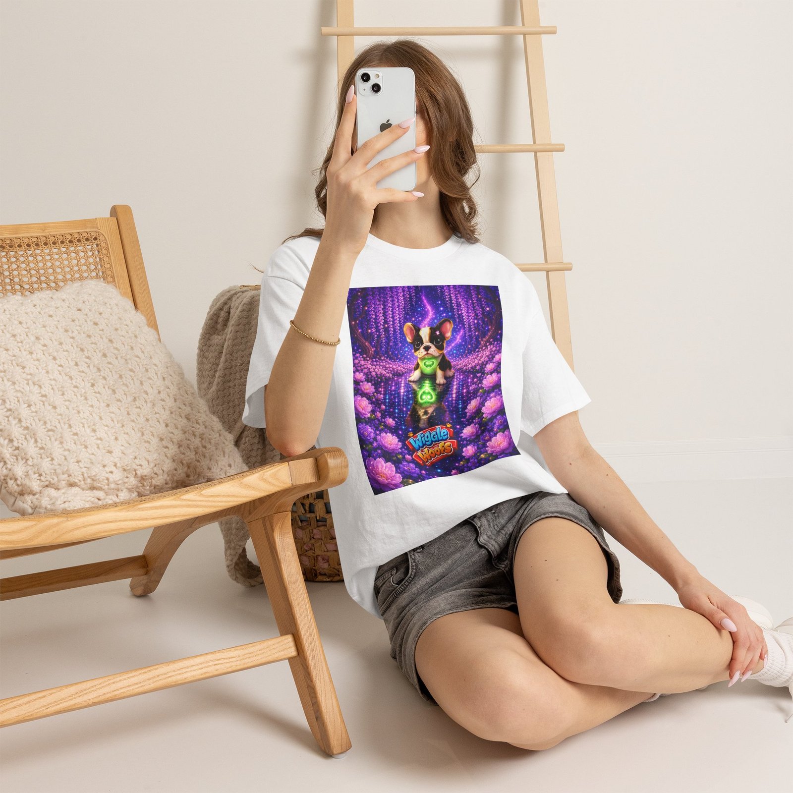 Bella's Magical Heartlight T-Shirt | Wiggle Woofs™-Cute French Bulldog T-Shirt - Image 7