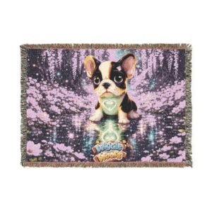 cute-french-bulldog-illustration-woven-blanket-pixel-art-puppy-throw