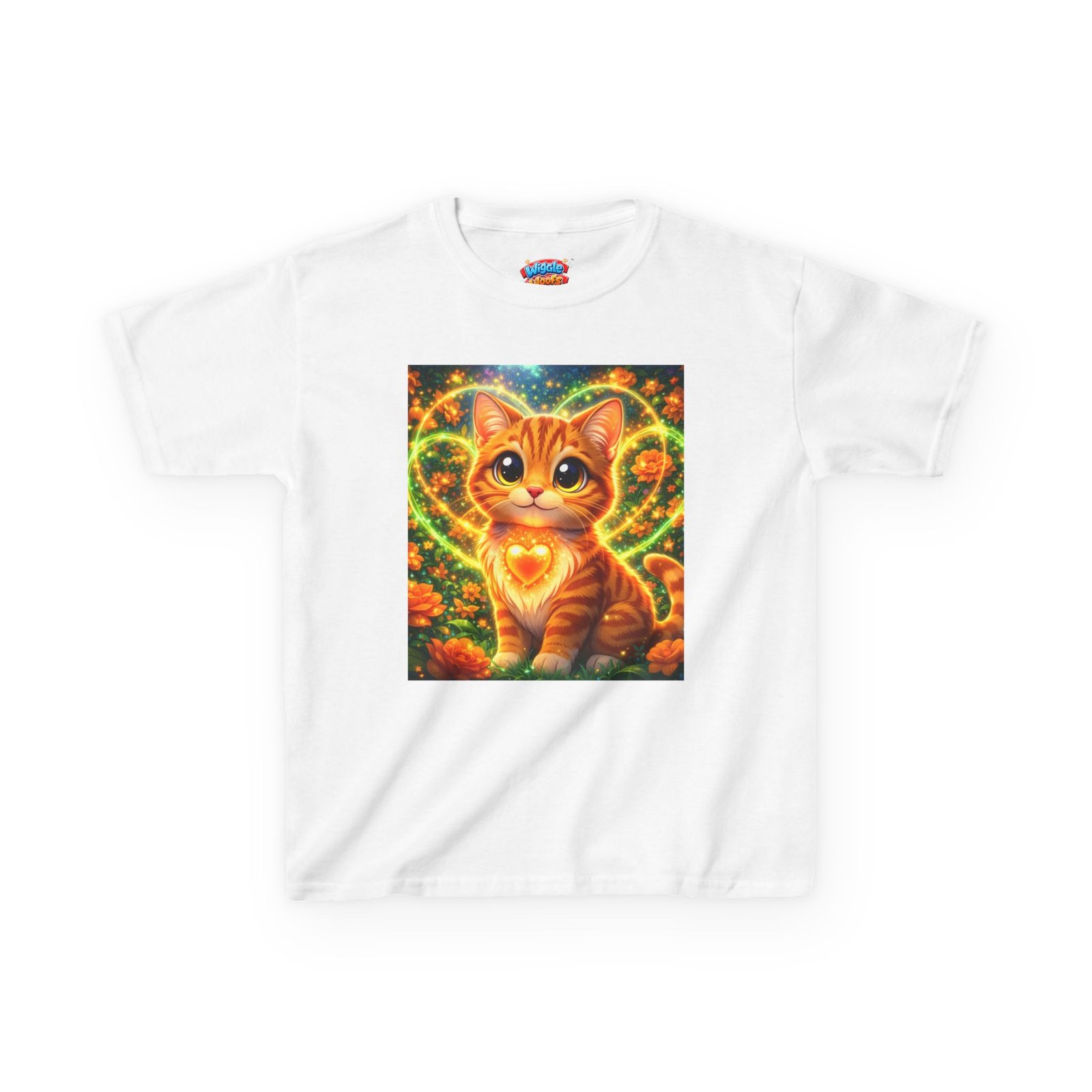 A soft, midweight kids tee featuring Tigger, the playful orange tabby from Wiggle Woofs™