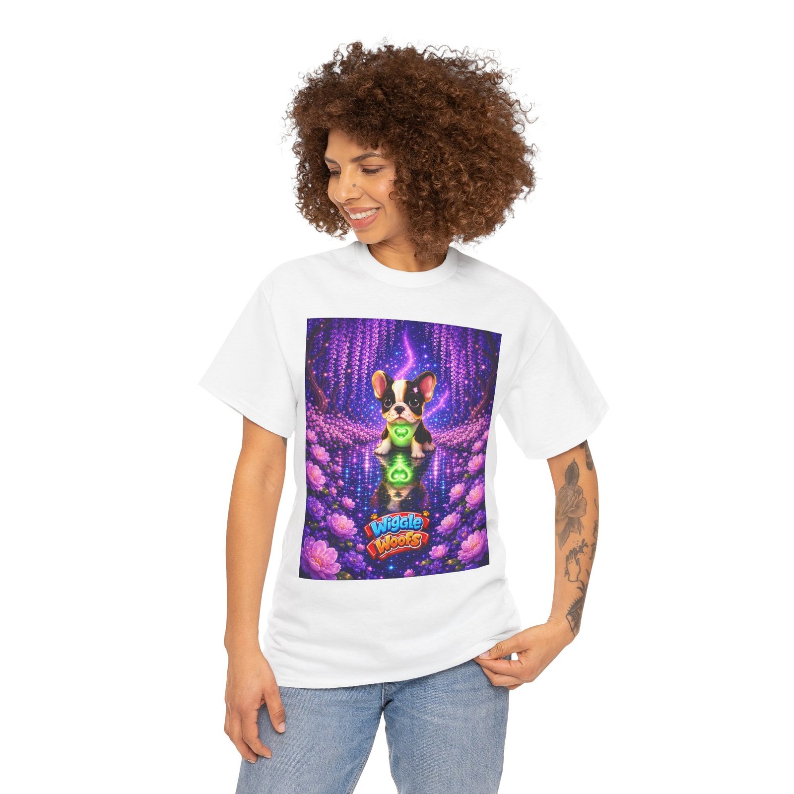 Bella's Magical Heartlight T-Shirt | Wiggle Woofs™-Cute French Bulldog T-Shirt - Image 8