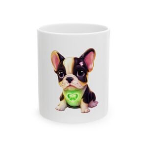 Cute French Bulldog Puppy Mug | Heart Glow Ceramic Mug