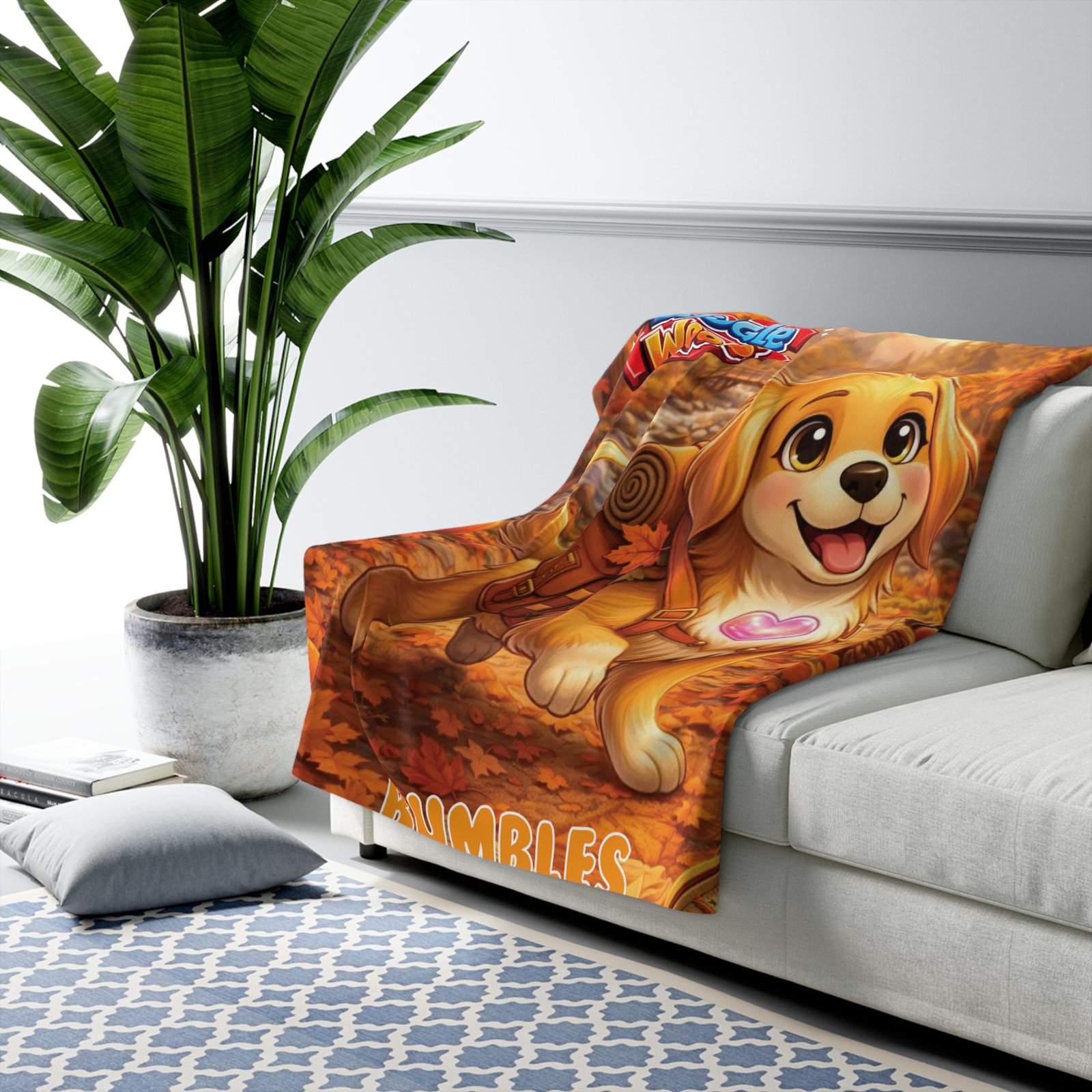 'Bumbles' Wiggle Woofs™ Sherpa Fleece Blanket - Image 3