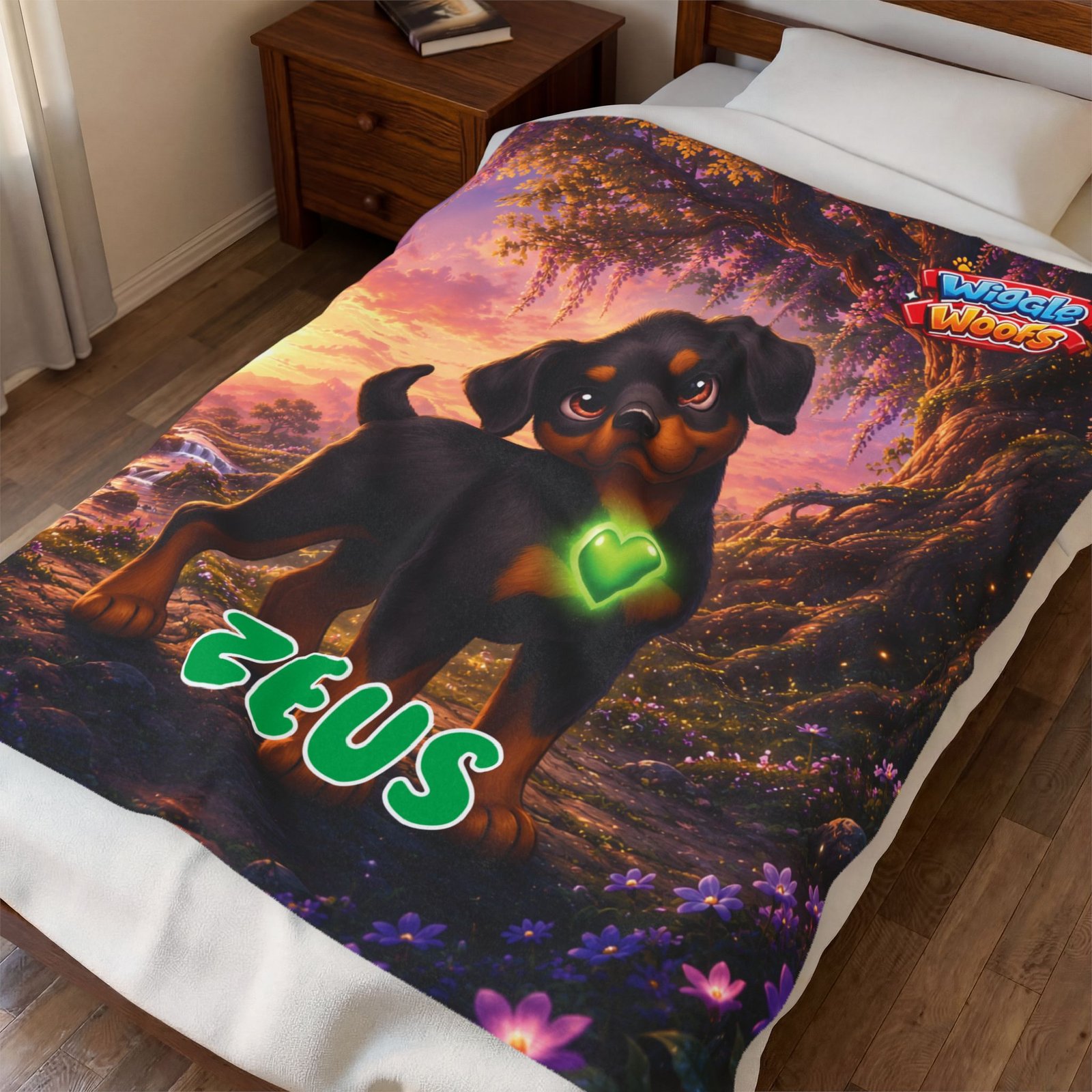 Zeus Wiggle Woofs™ Velveteen Plush Blanket - Image 3