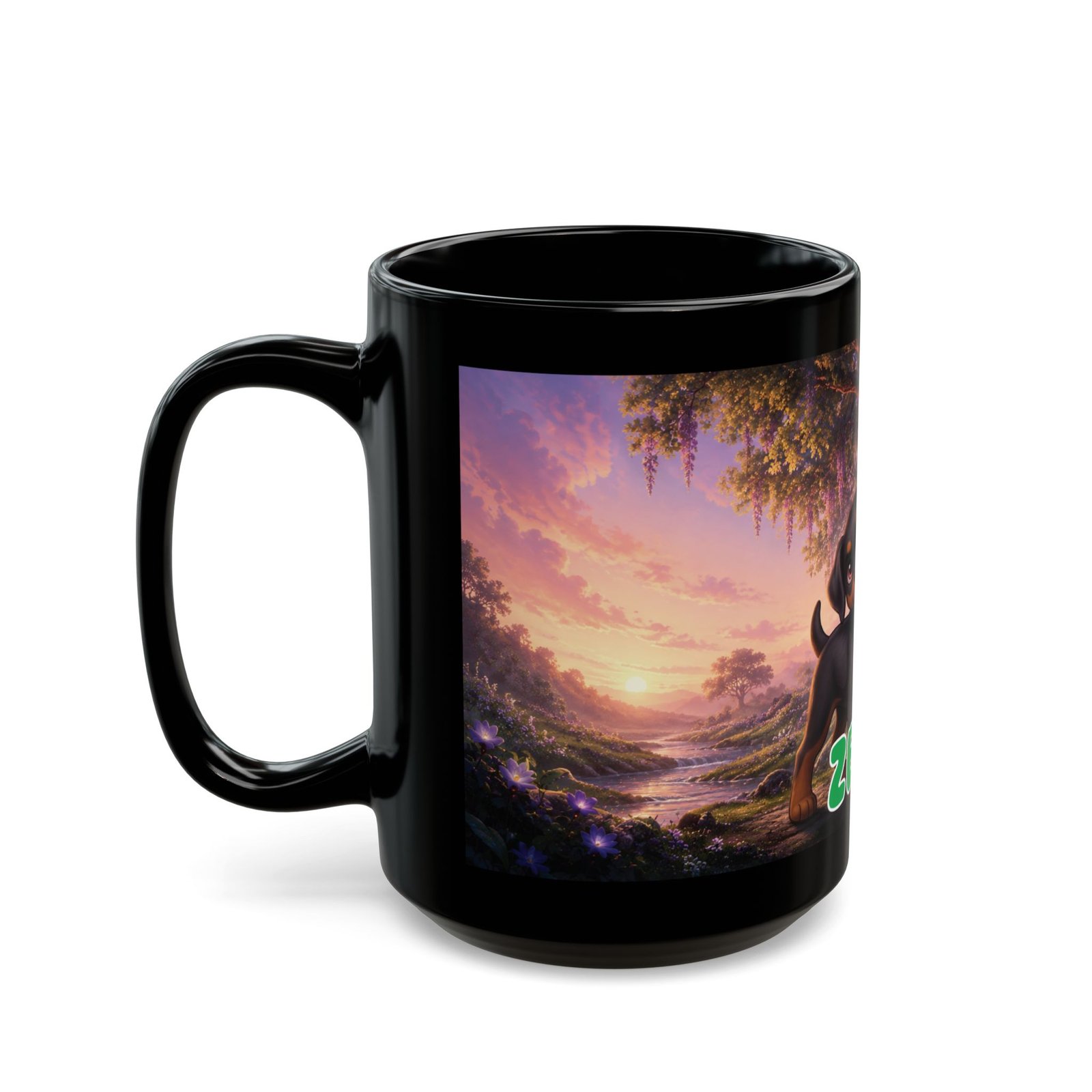 Zeus Wiggle Woofs™ Black Mug - Image 7