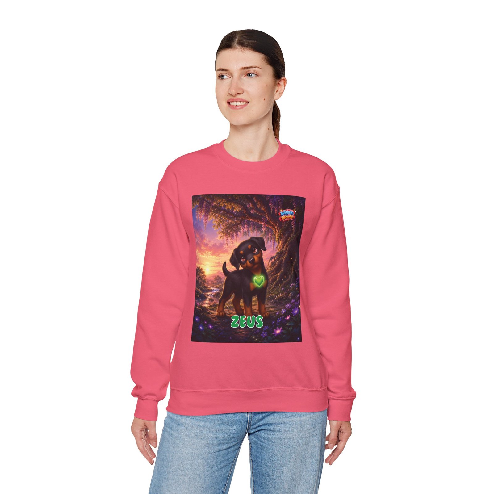 Zeus Wiggle Woofs™ Unisex Heavy Blend™ Crewneck Sweatshirt - Image 14