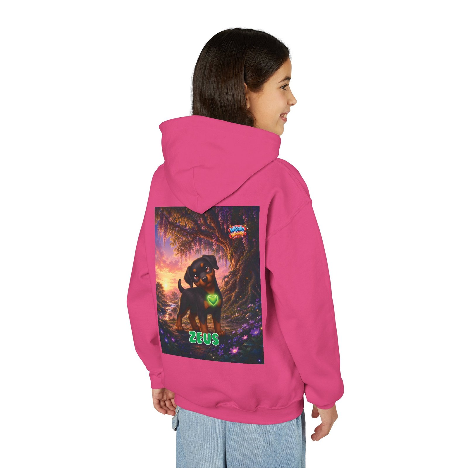 Zeus Wiggle Woofs™ Youth Heavy Blend Hooded Sweatshirt - Image 13