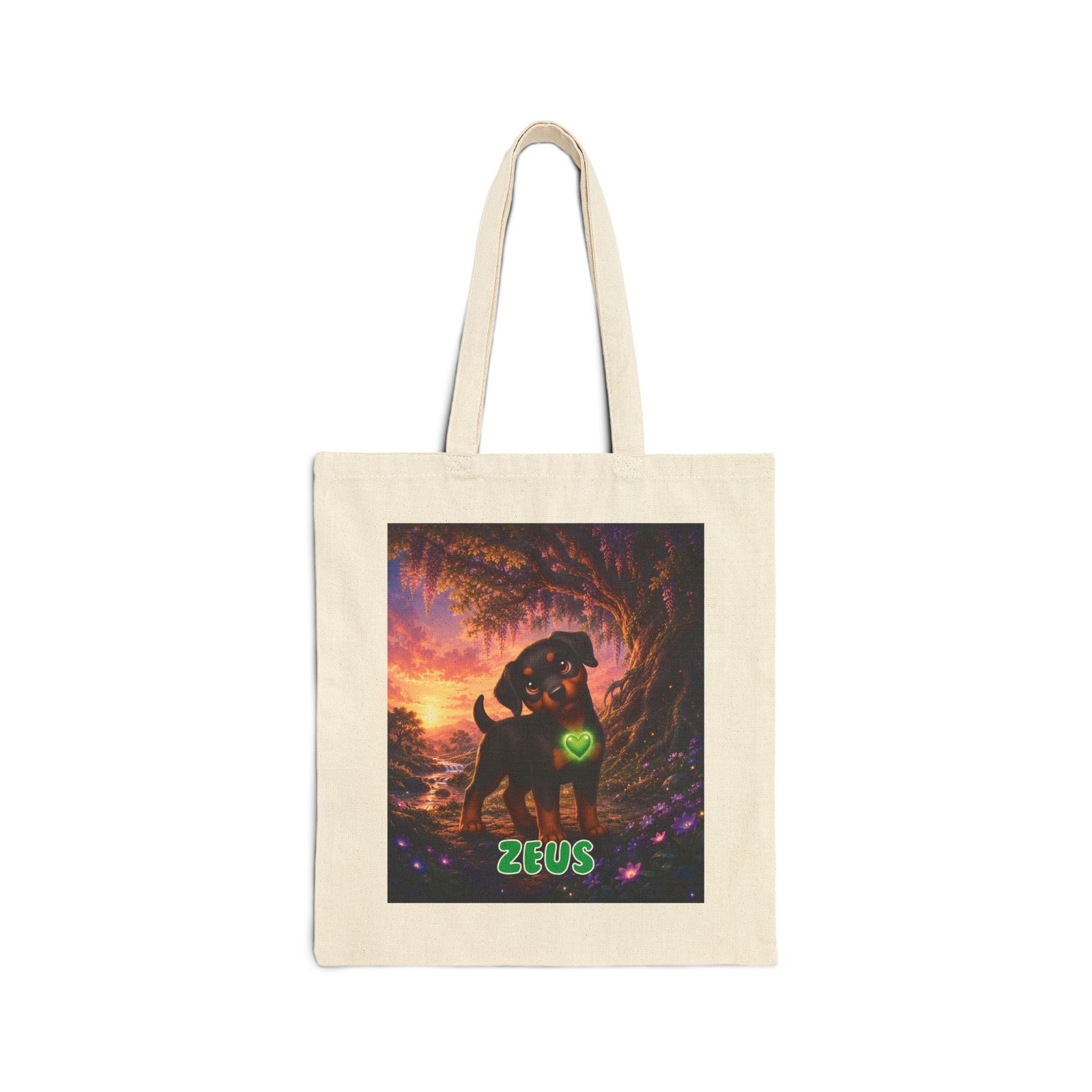 Zeus Wiggle Woofs™ Cotton Canvas Tote Bag - Image 2
