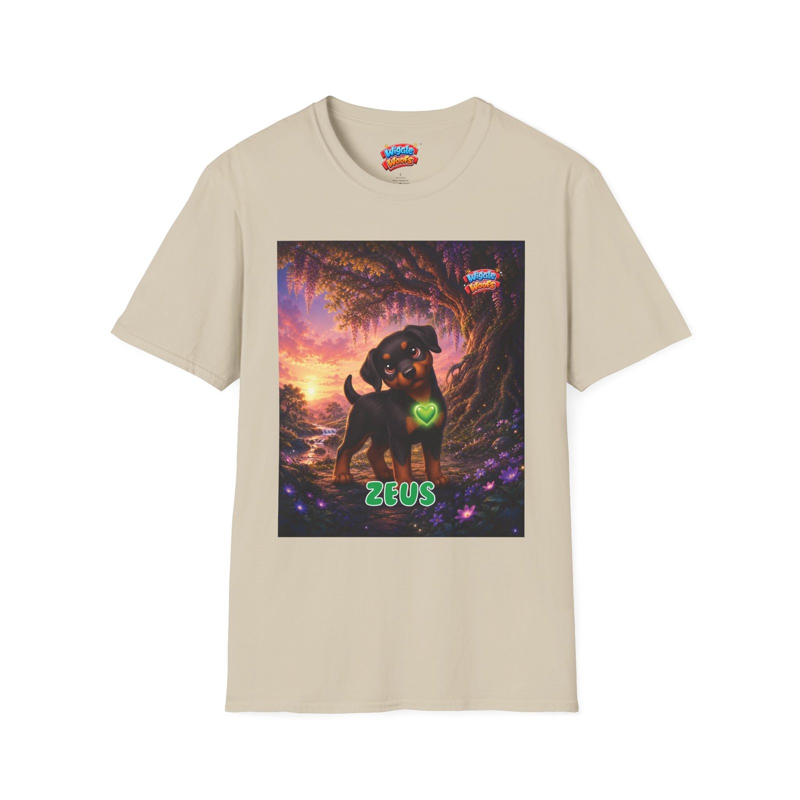 Zeus Wiggle Woofs™ Unisex Softstyle T-Shirt - Image 11