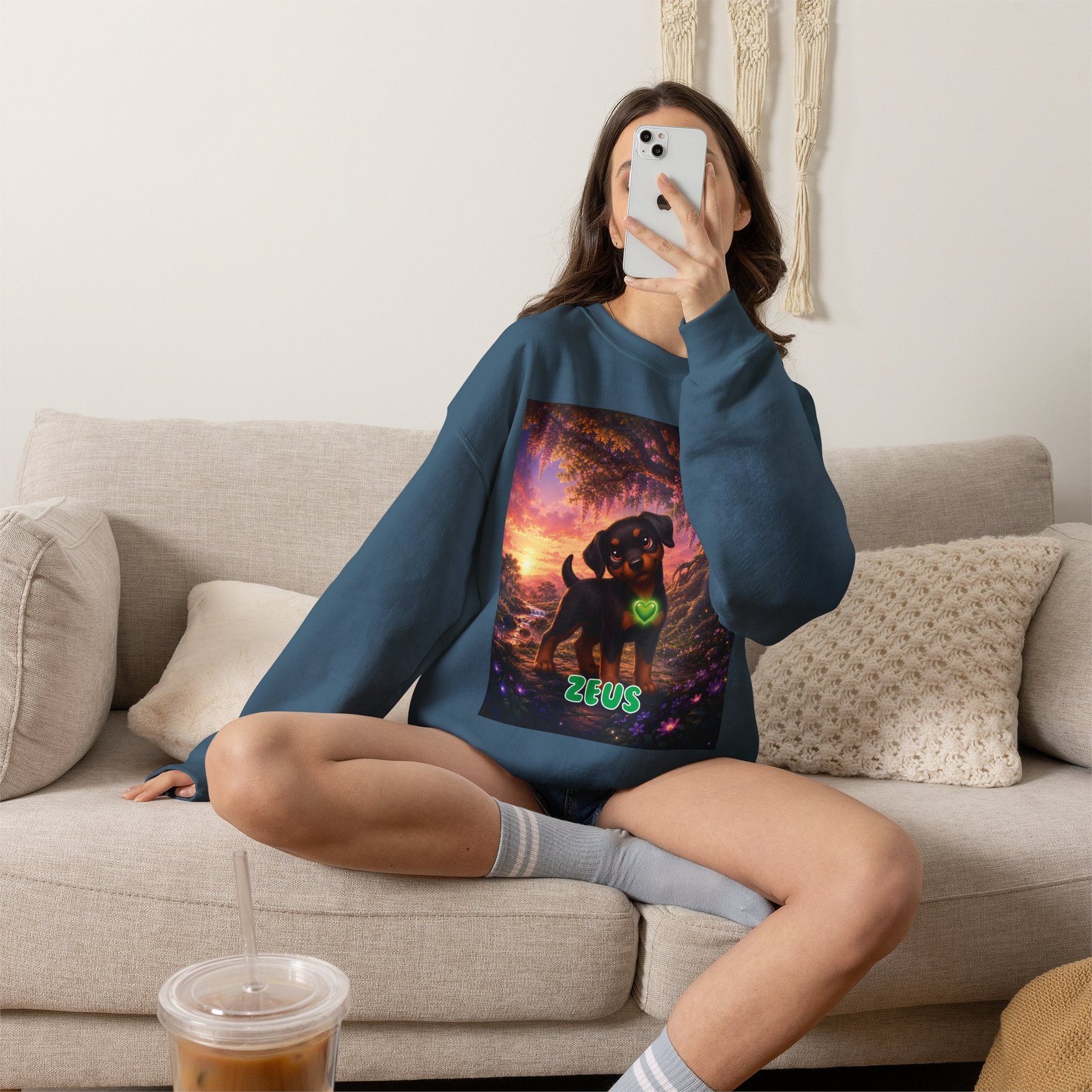 Zeus Wiggle Woofs™ Unisex Heavy Blend™ Crewneck Sweatshirt - Image 9