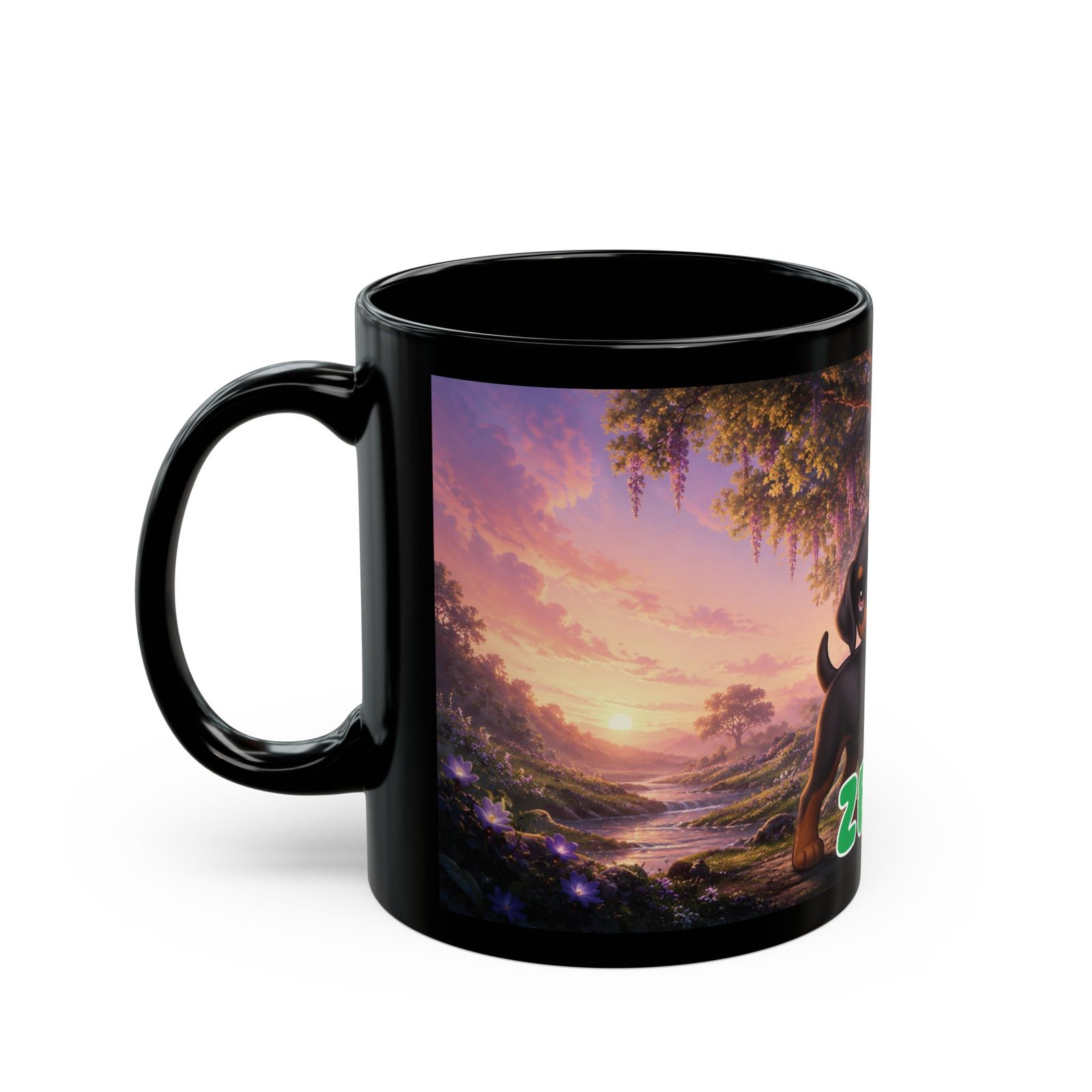 Zeus Wiggle Woofs™ Black Mug - Image 3