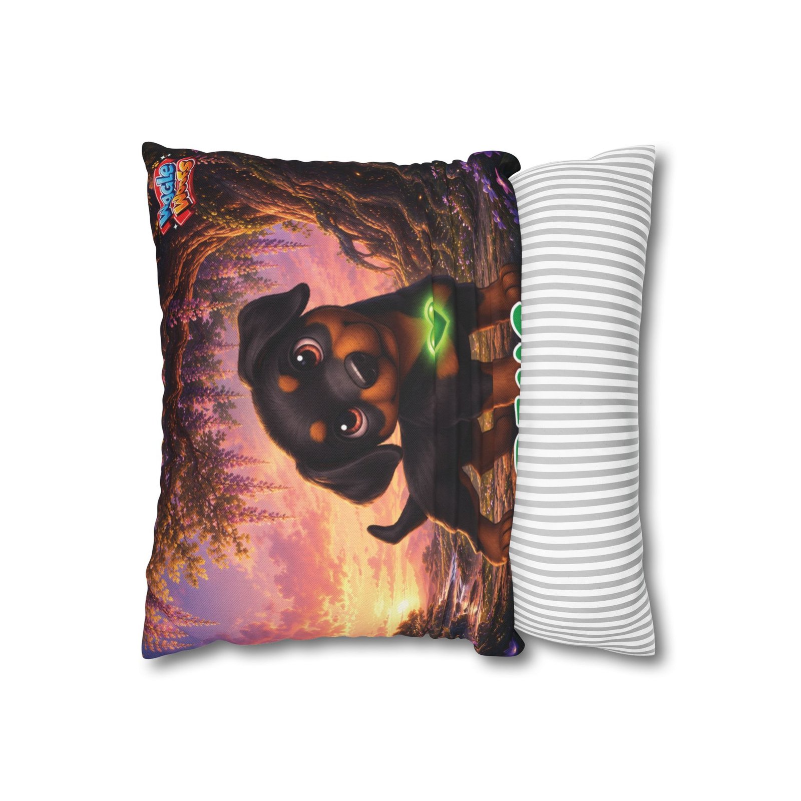 Zeus Wiggle Woofs™ Spun Polyester Square Pillowcase - Image 2