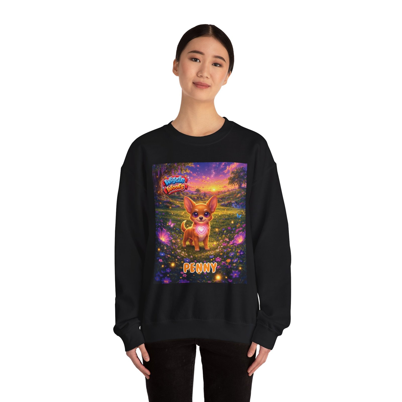 'Penny' Wiggle Woofs™ Unisex Heavy Blend™ Crewneck Sweatshirt