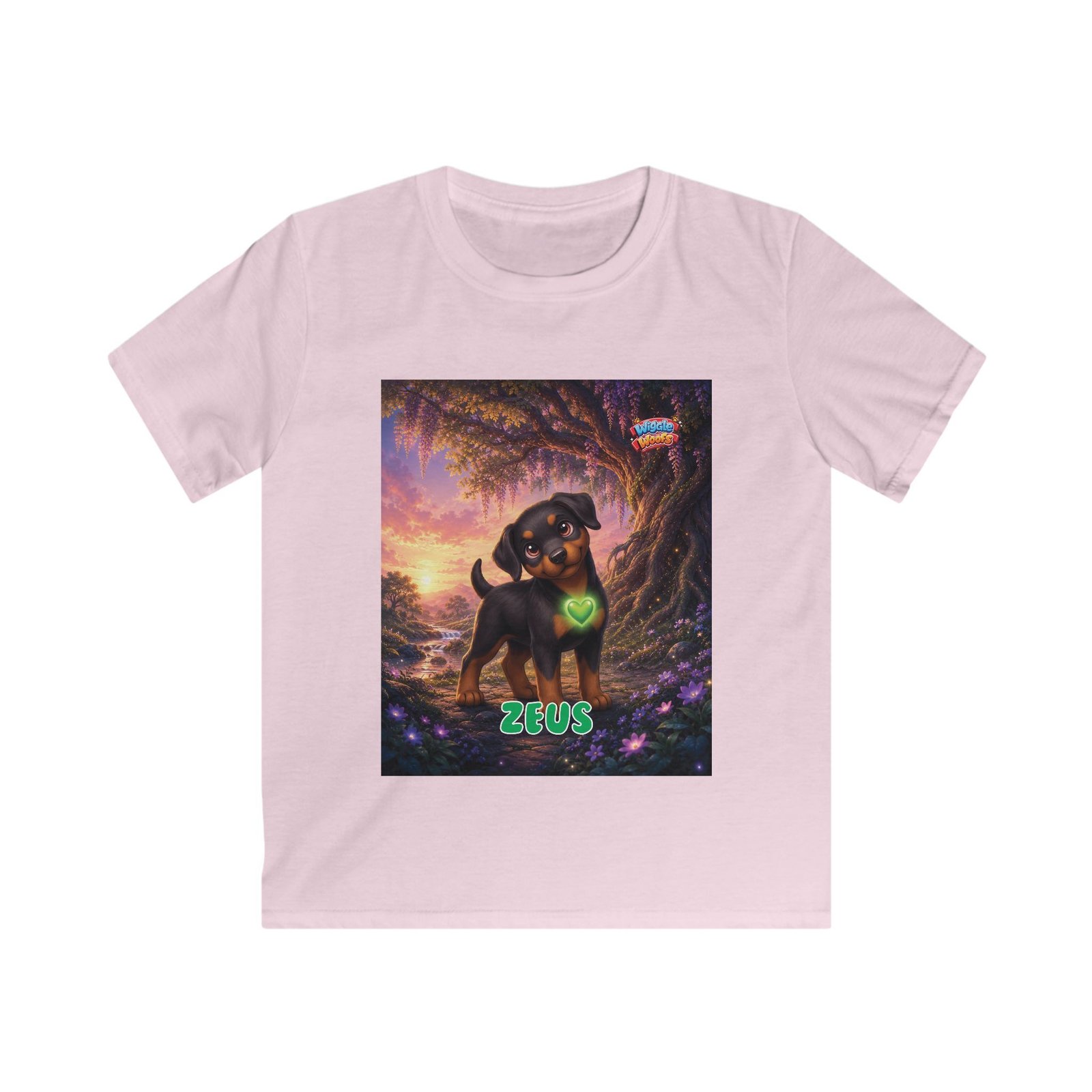 Zeus Wiggle Woofs™ Kids Softstyle Tee - Image 13