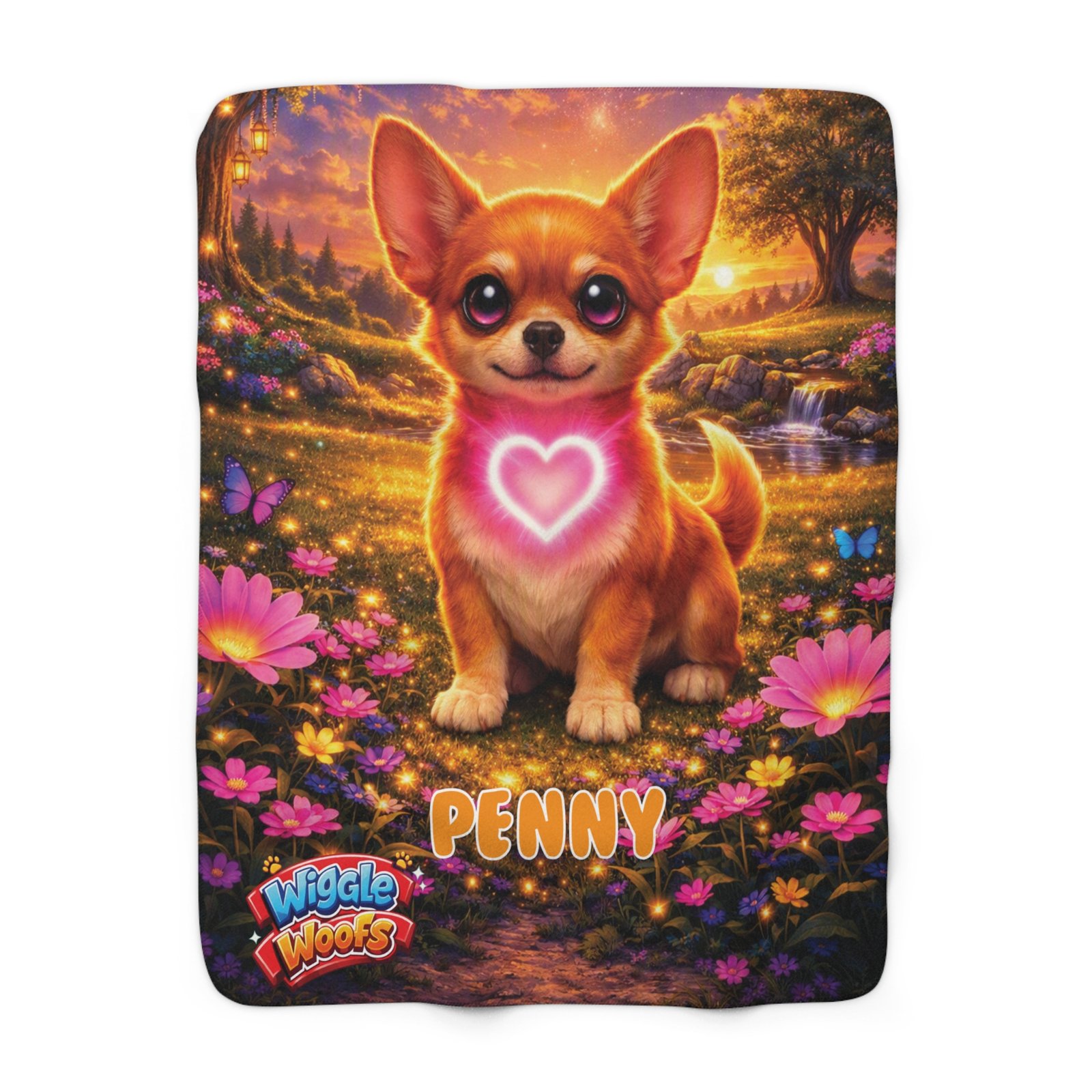 'Penny' Wiggle Woofs™ Sherpa Fleece Blanket