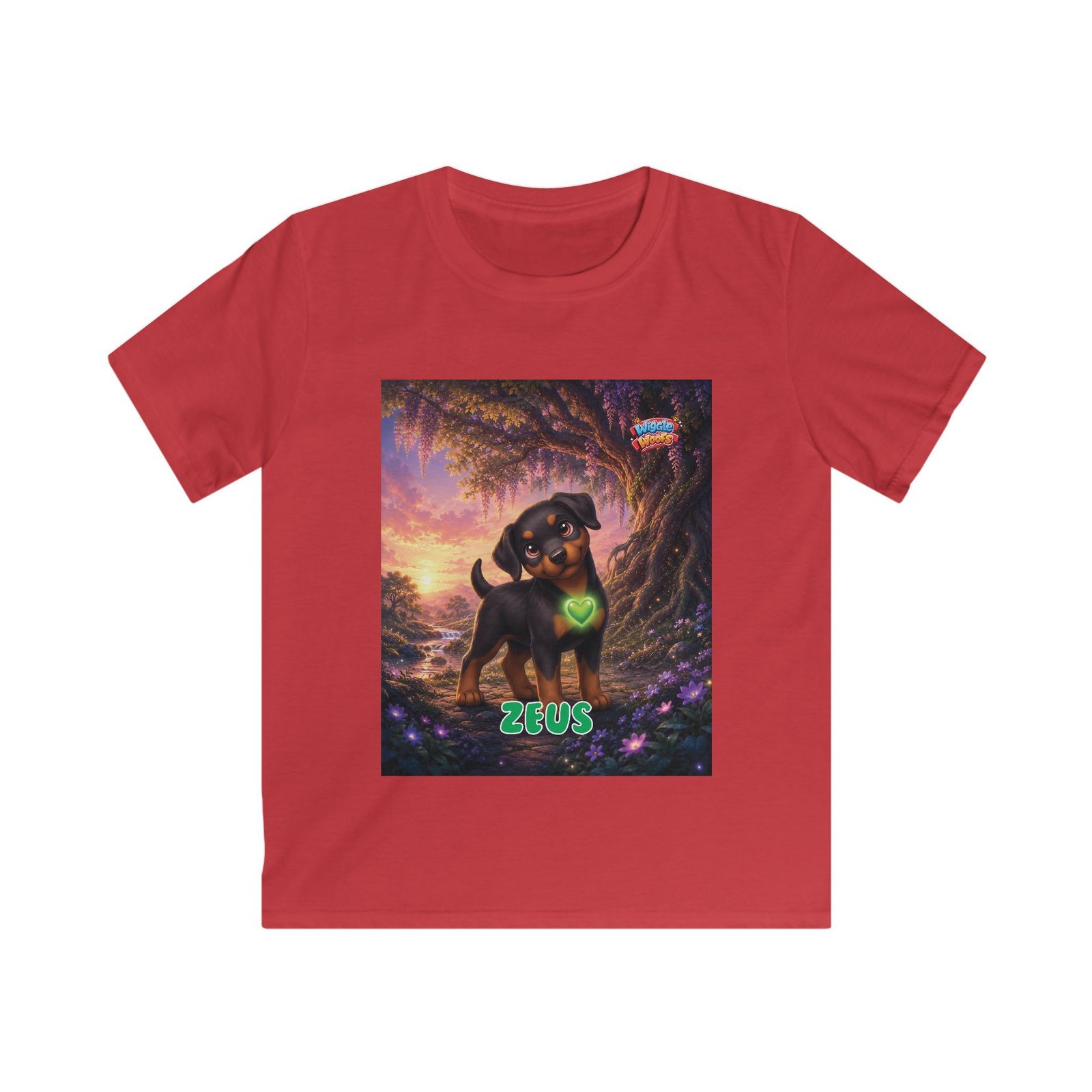 Zeus Wiggle Woofs™ Kids Softstyle Tee - Image 14