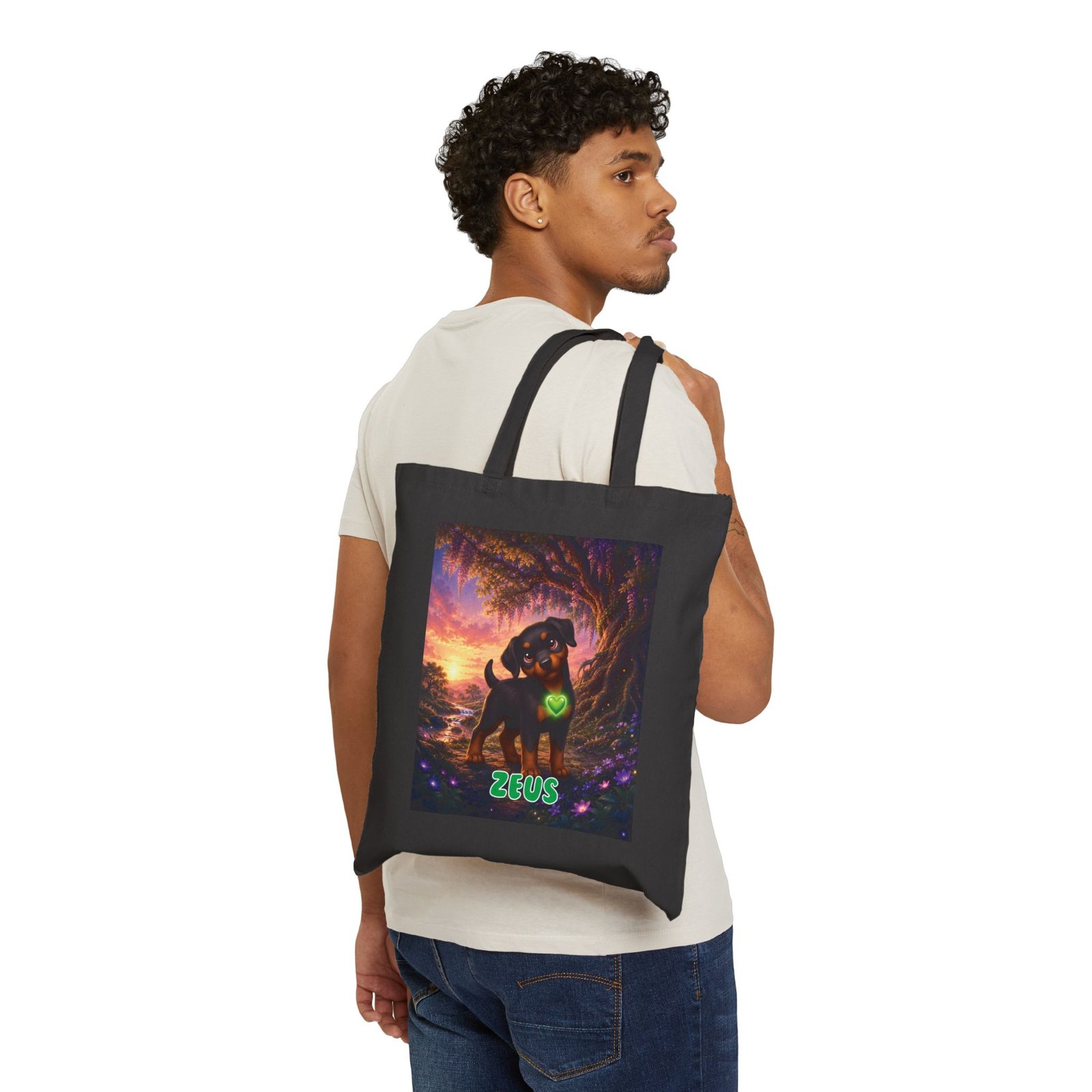 Zeus Wiggle Woofs™ Cotton Canvas Tote Bag - Image 14