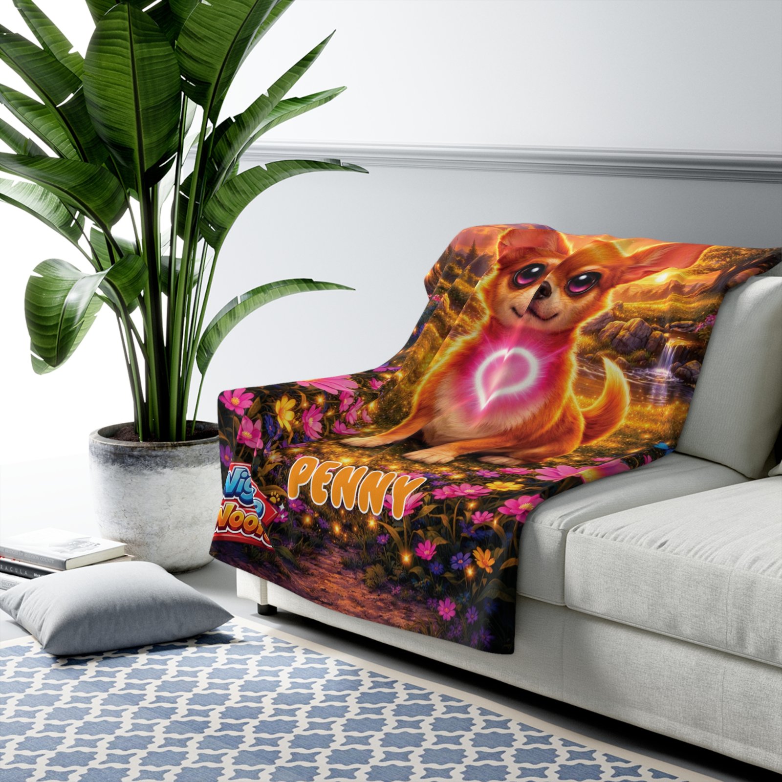 'Penny' Wiggle Woofs™ Sherpa Fleece Blanket - Image 3