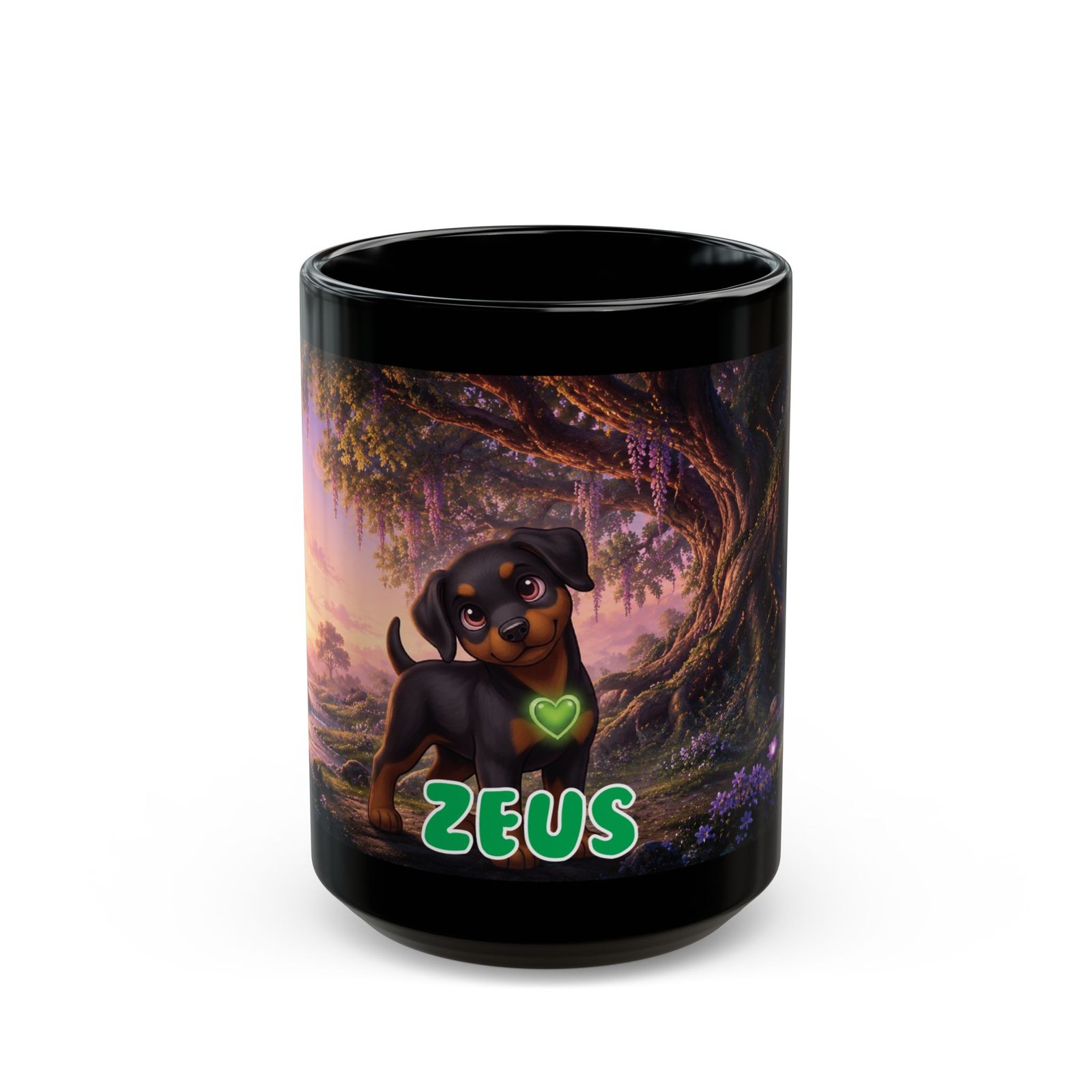 Zeus Wiggle Woofs™ Black Mug - Image 5
