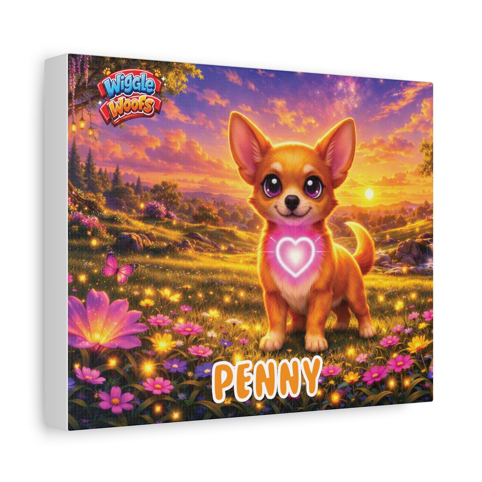 'Penny' Wiggle Woofs™ Matte Canvas, Stretched, 1.25" - Image 2