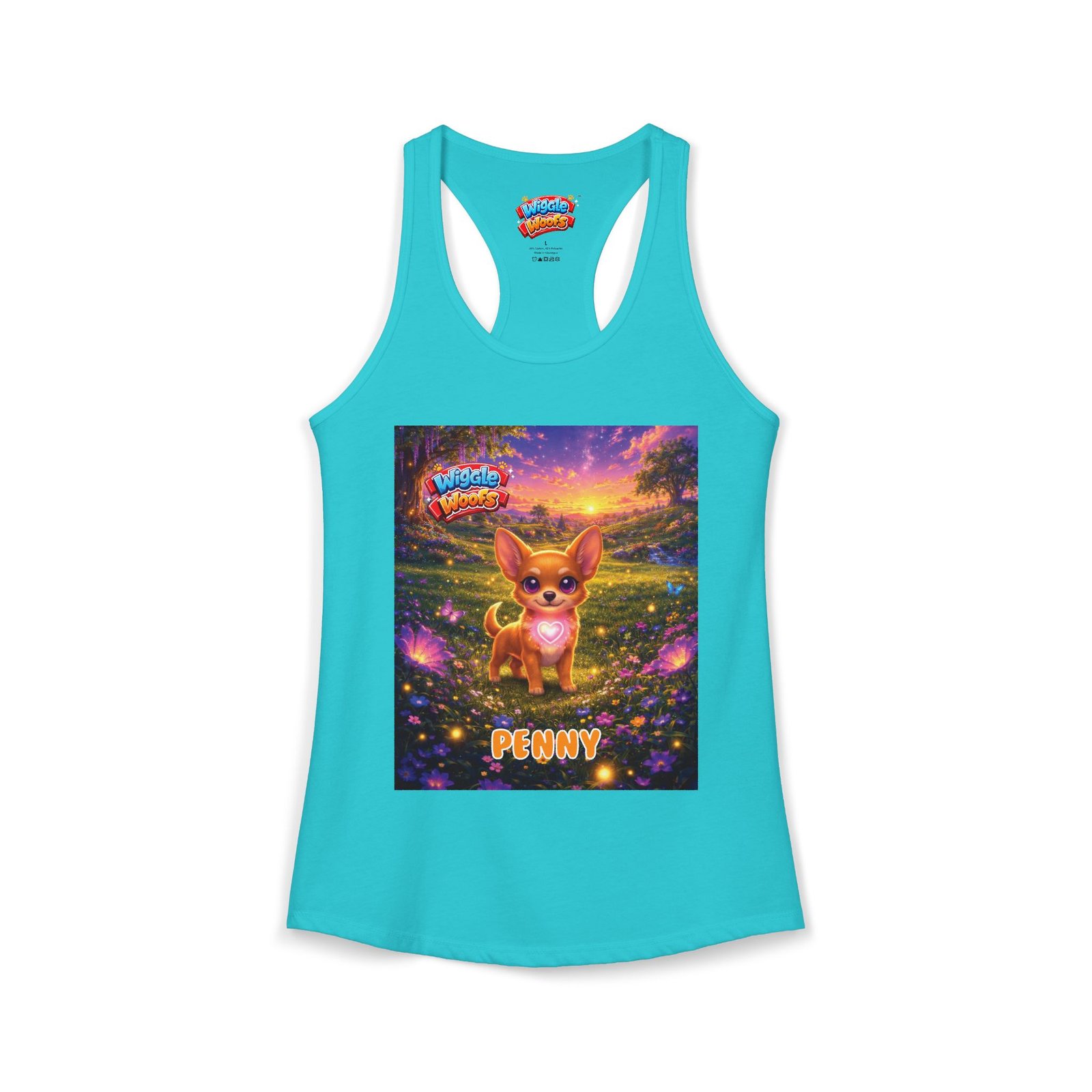 'Penny' Wiggle Woofs™ Women's Ideal Racerback Tank - Image 45