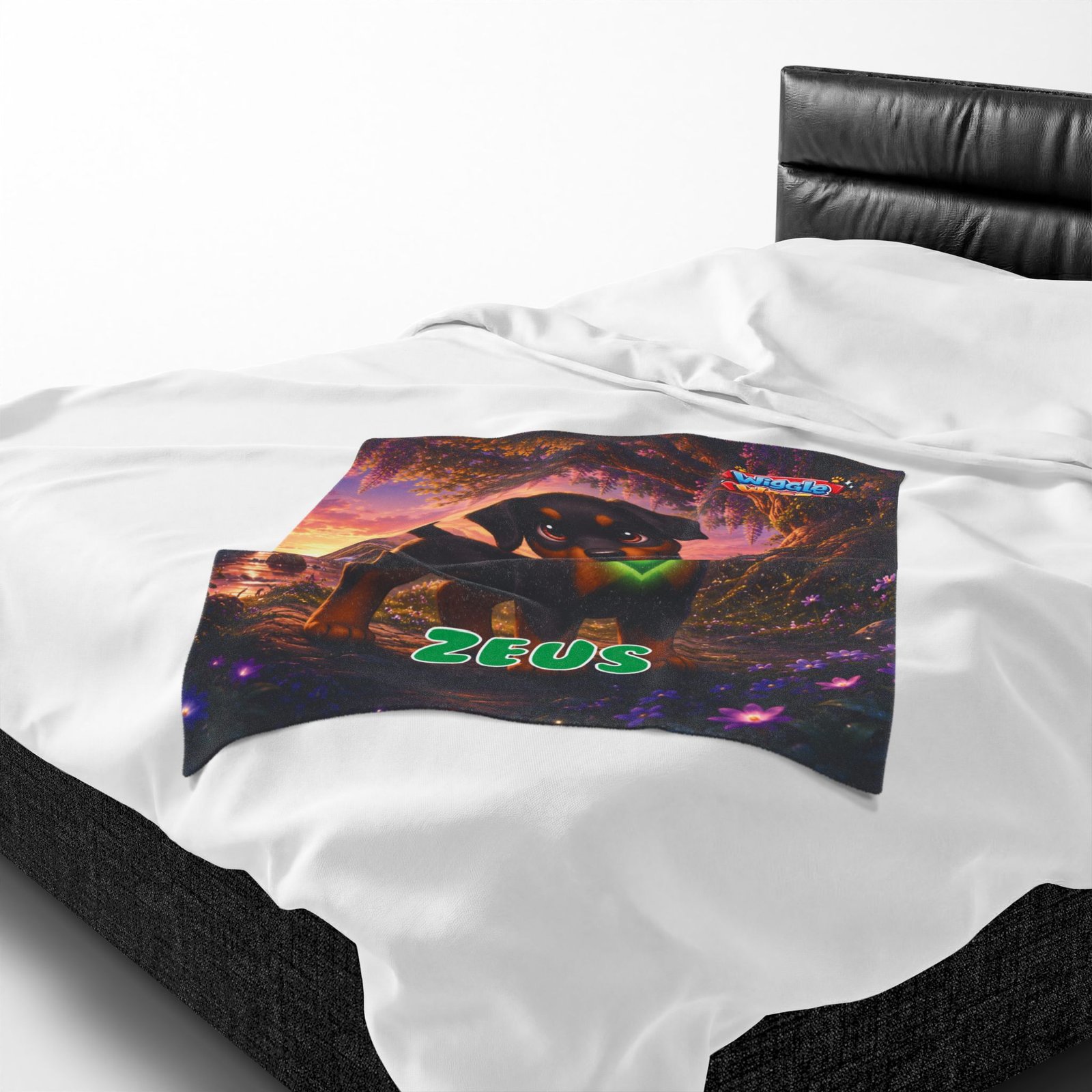 Zeus Wiggle Woofs™ Velveteen Plush Blanket - Image 11