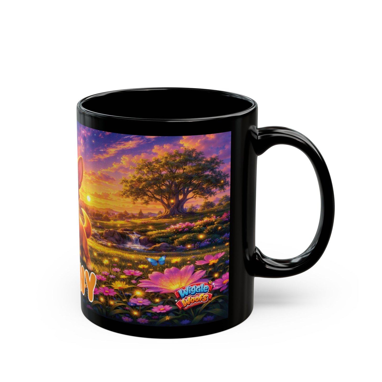 'Penny' Wiggle Woofs™ Black Mug (11oz, 15oz) - Image 2