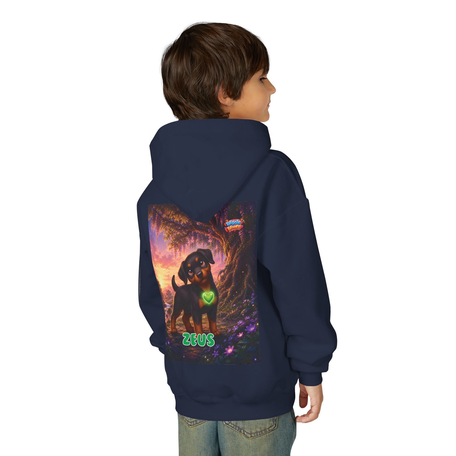 Zeus Wiggle Woofs™ Youth Heavy Blend Hooded Sweatshirt - Image 11