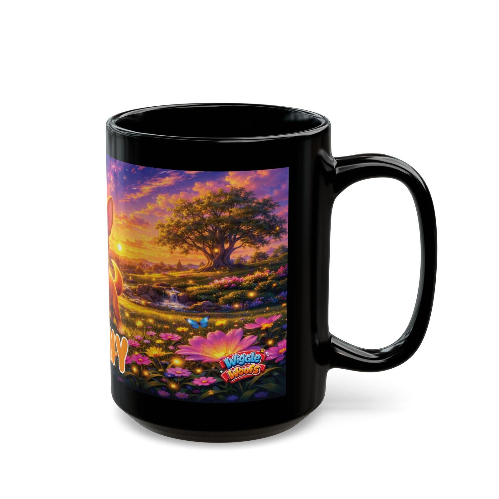 'Penny' Wiggle Woofs™ Black Mug (11oz, 15oz) - Image 6