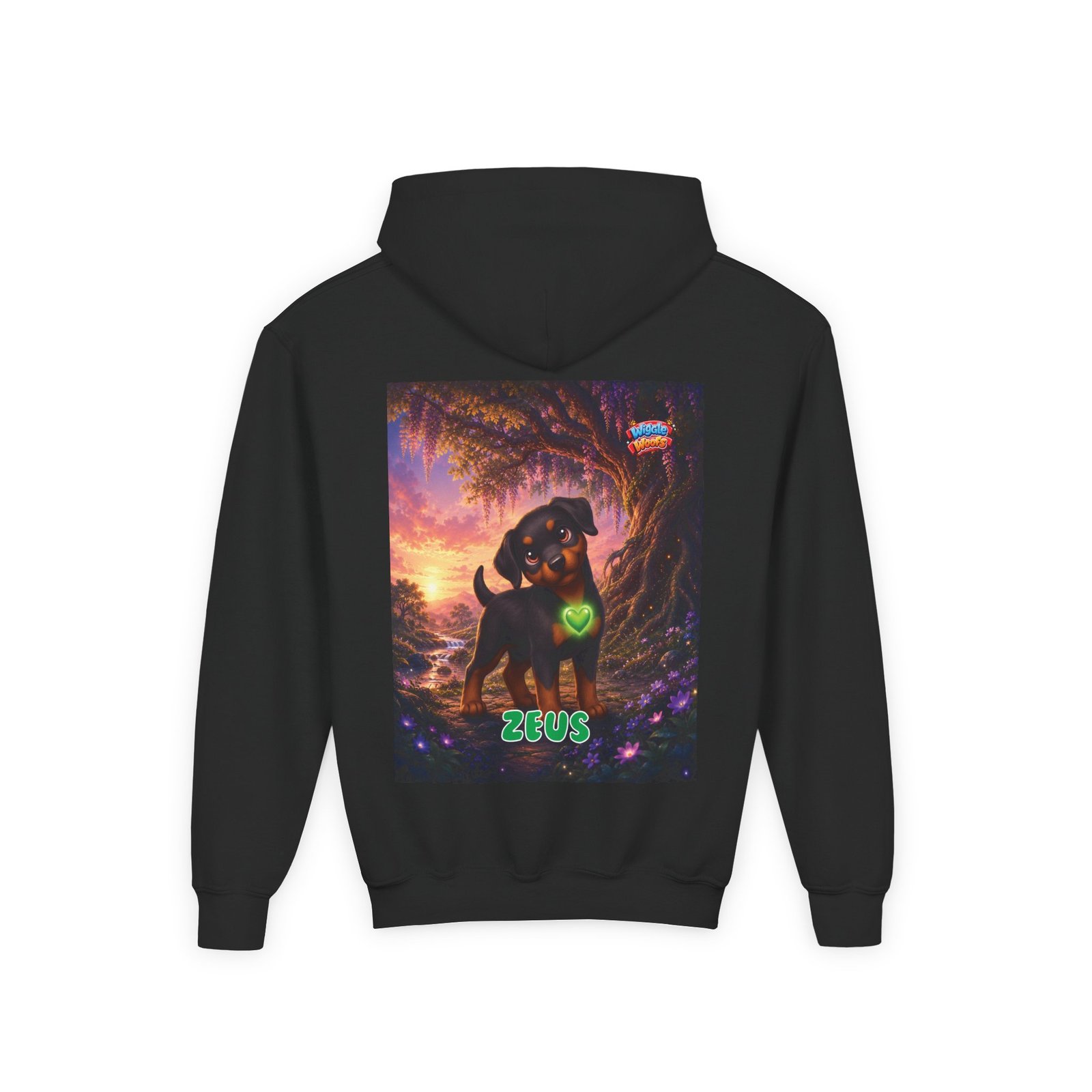 Zeus Wiggle Woofs™ Youth Heavy Blend Hooded Sweatshirt - Image 5