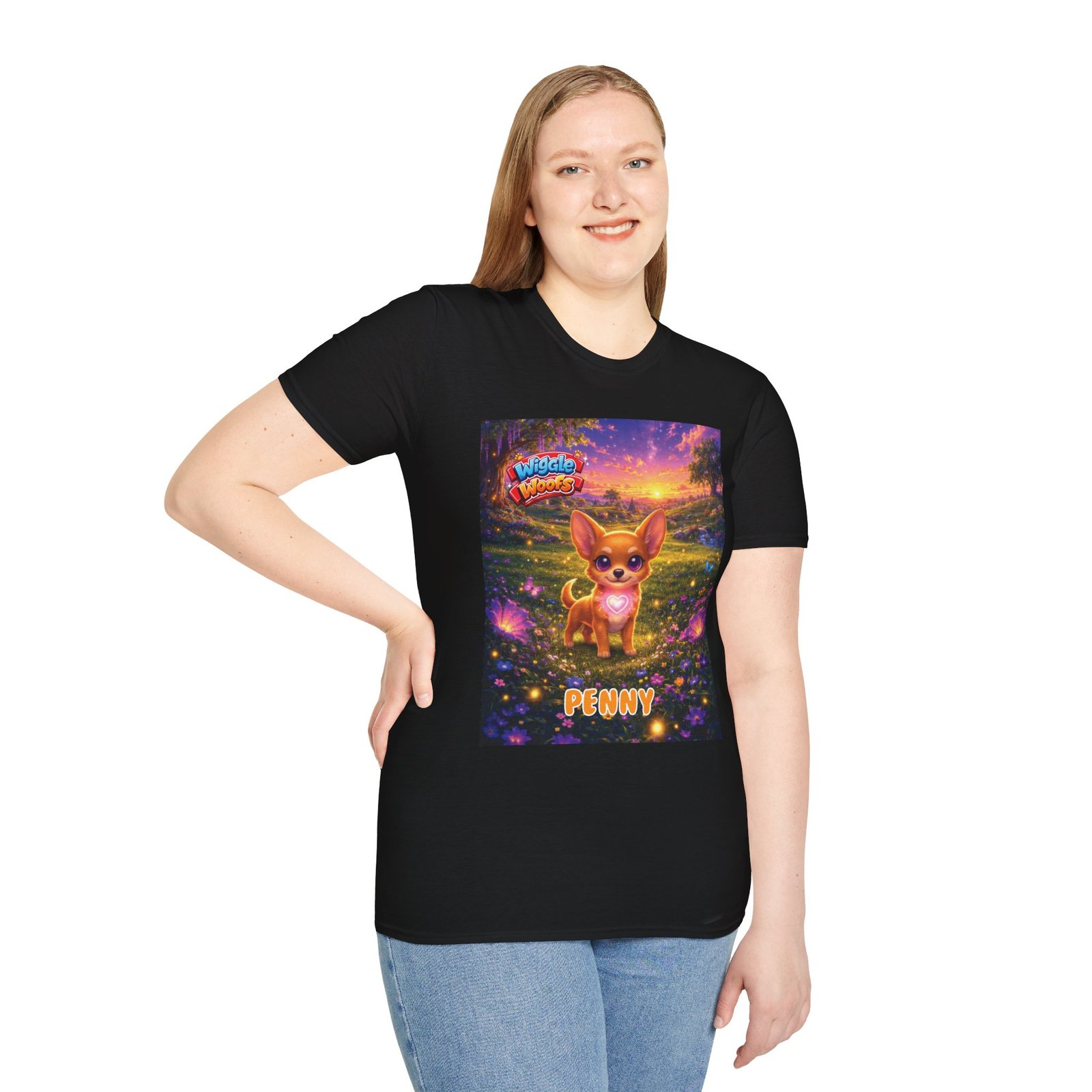 'Penny' Wiggle Woofs™ Unisex Softstyle T-Shirt - Image 7