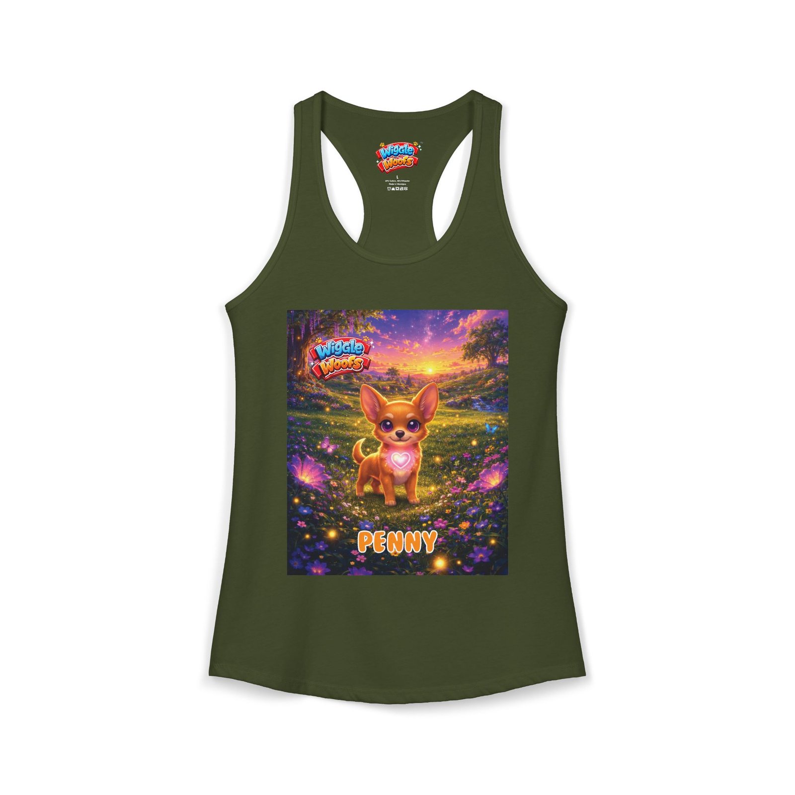 'Penny' Wiggle Woofs™ Women's Ideal Racerback Tank - Image 13