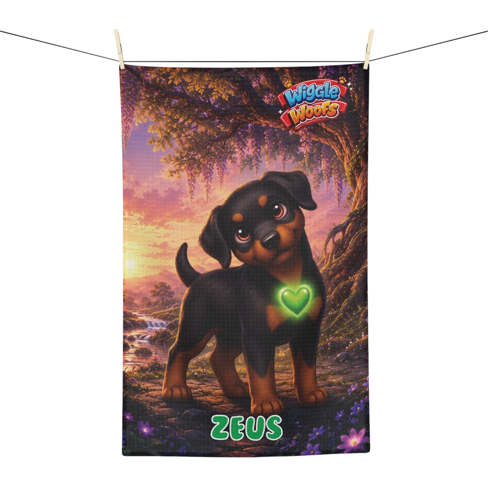 Zeus Wiggle Woofs™ Microfiber Tea Towel - Image 4