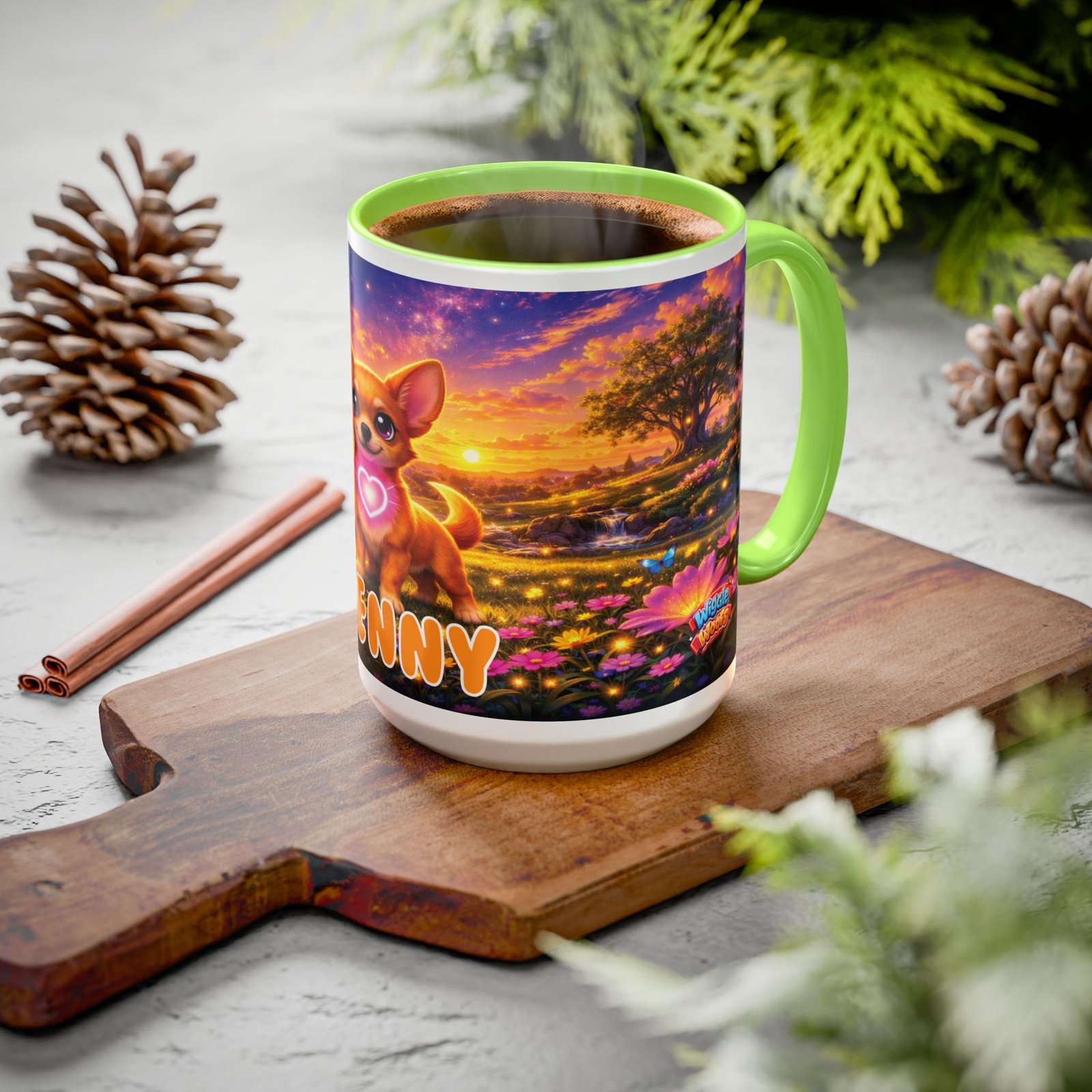 'Penny' Wiggle Woofs™ Colorful Mugs (11oz, 15oz) - Image 11