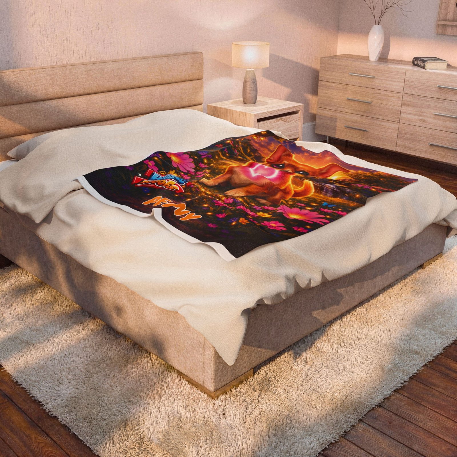 'Penny' Wiggle Woofs™ Velveteen Plush Blanket - Image 4