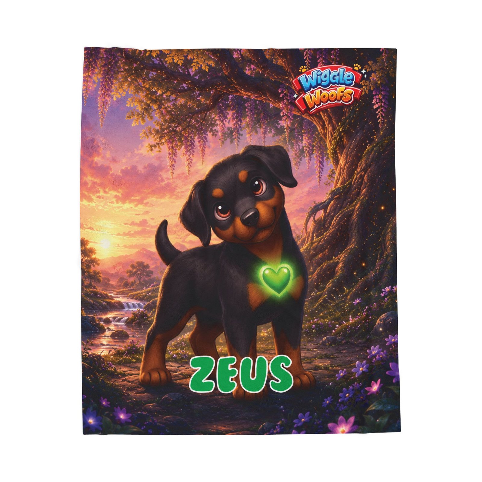 Zeus Wiggle Woofs™ Velveteen Plush Blanket