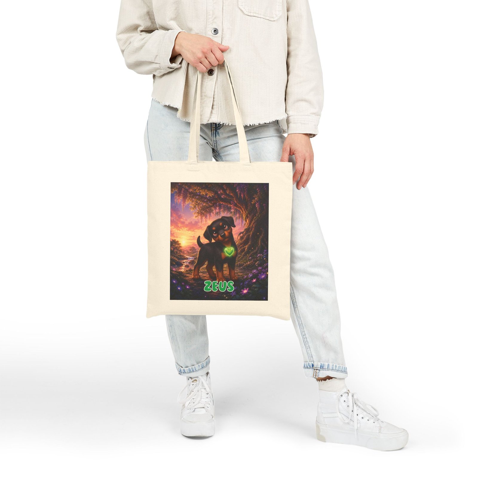 Zeus Wiggle Woofs™ Cotton Canvas Tote Bag - Image 11