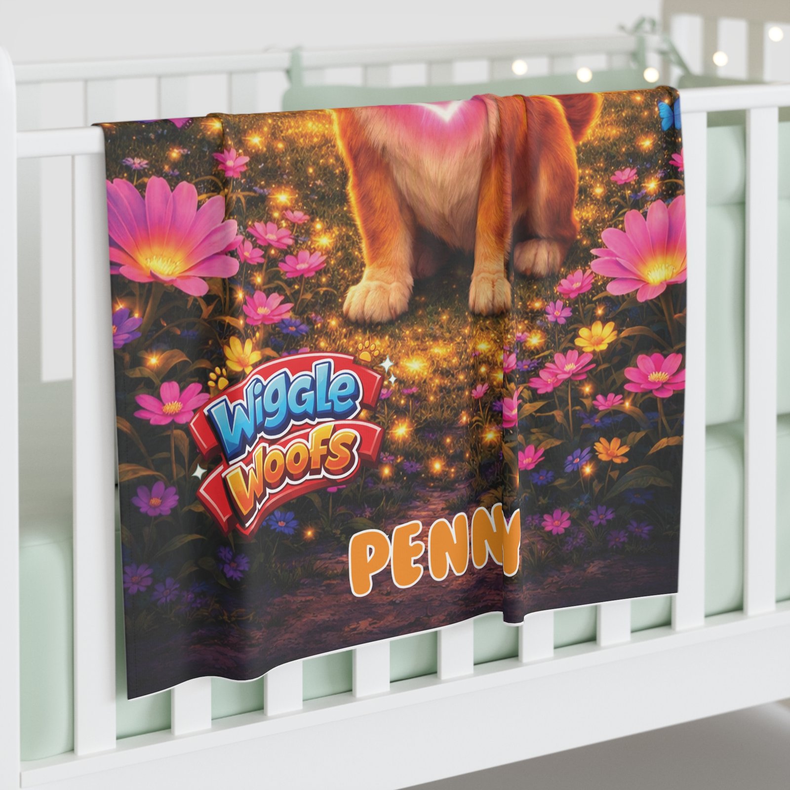 'Penny' Wiggle Woofs™ Baby Swaddle Blanket - Image 3