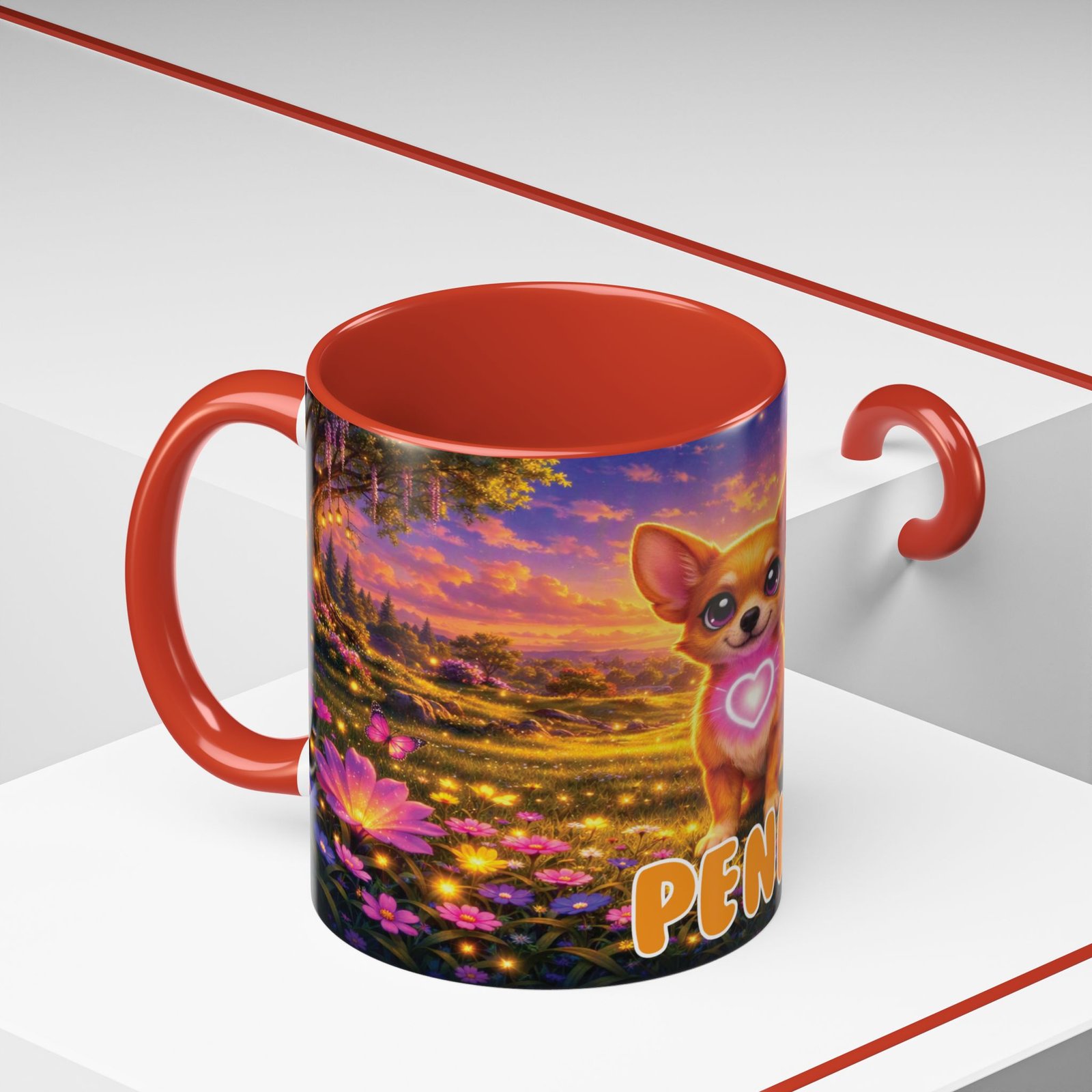 'Penny' Wiggle Woofs™ Accent Coffee Mug (11, 15oz) - Image 8