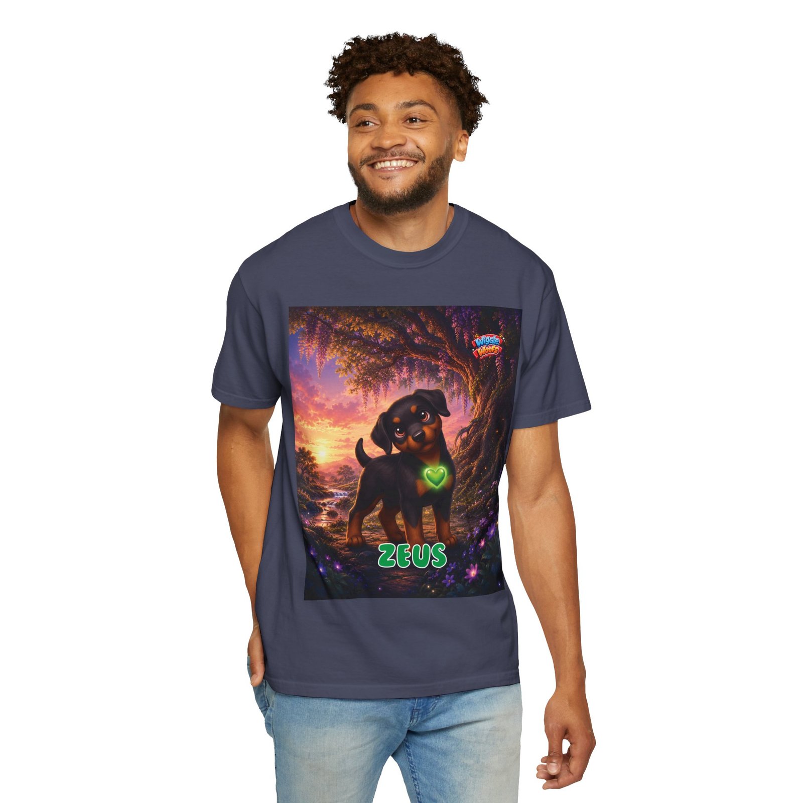 Zeus Wiggle Woofs™ Unisex Garment-Dyed T-shirt - Image 11