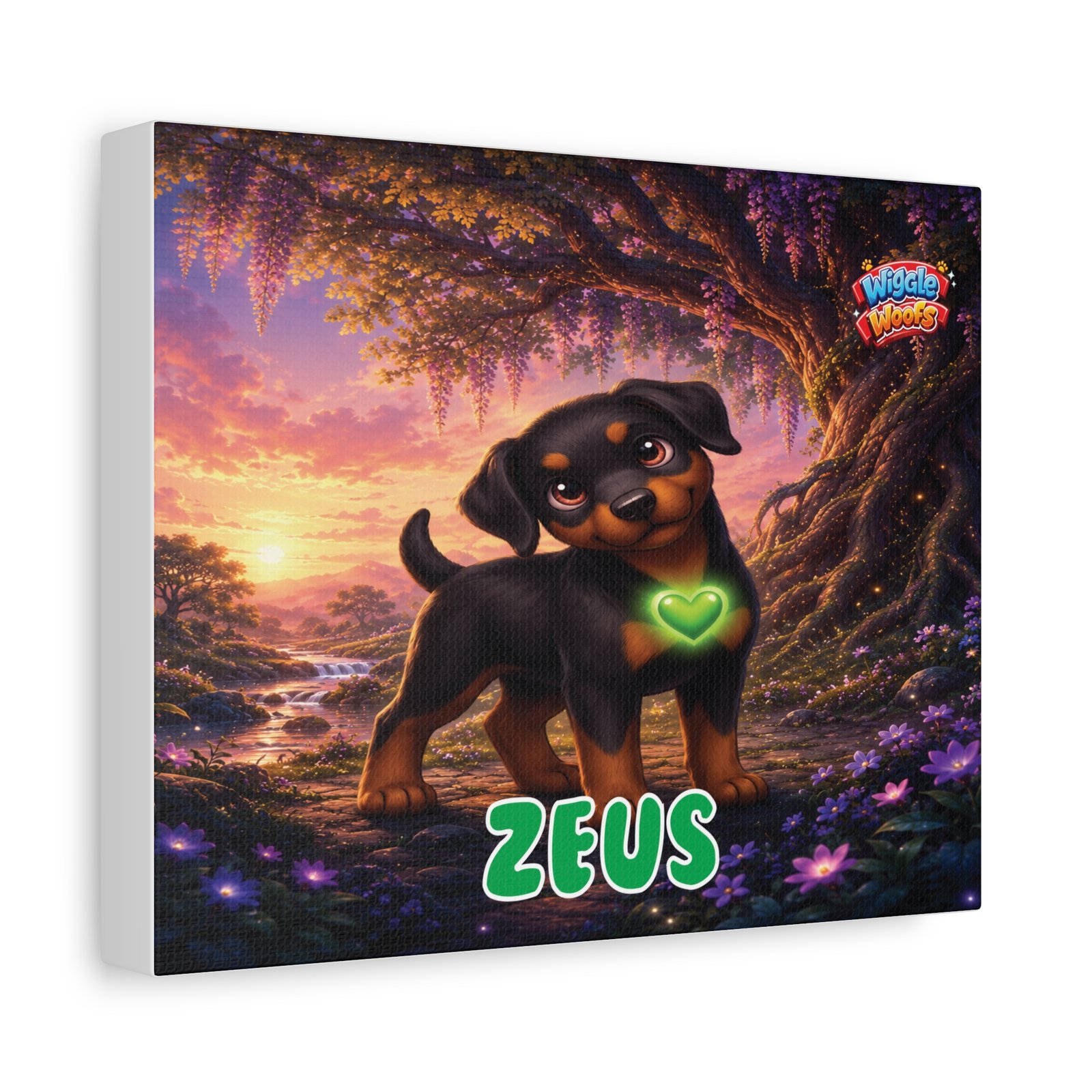 Zeus Wiggle Woofs™ Matte Canvas, Stretched, 1.25" - Image 2