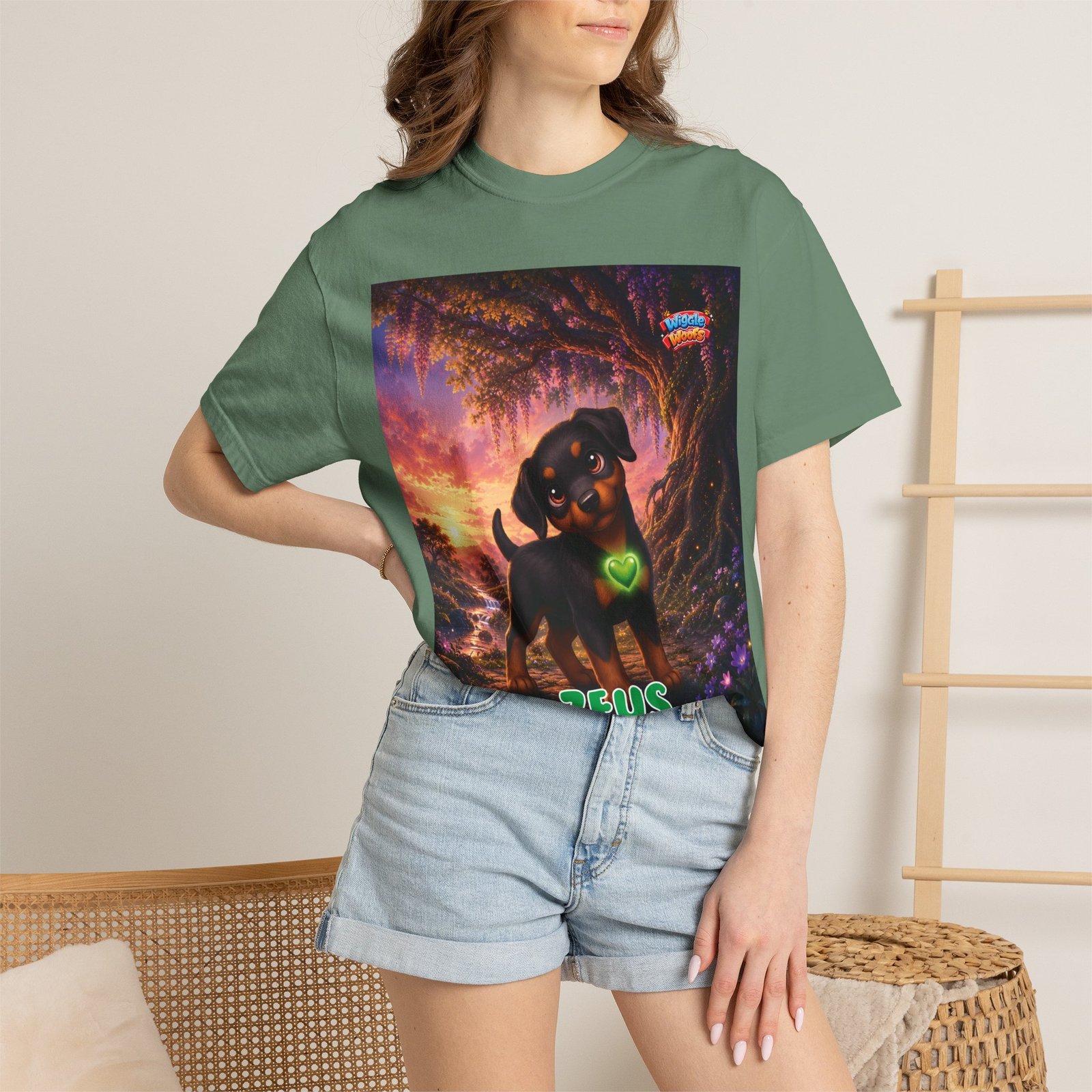 Zeus Wiggle Woofs™ Unisex Garment-Dyed T-shirt - Image 8