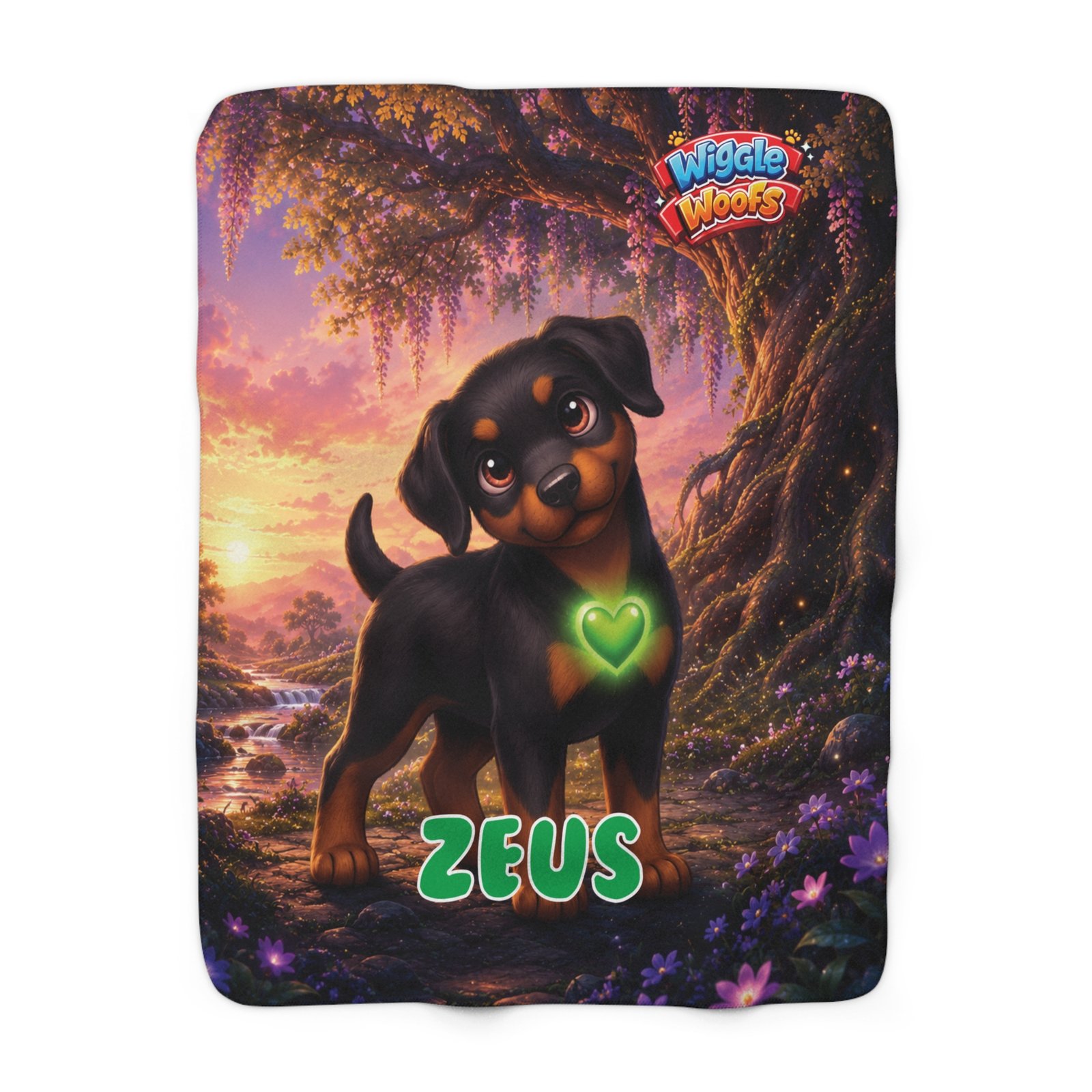 Zeus Wiggle Woofs™ Sherpa Fleece Blanket