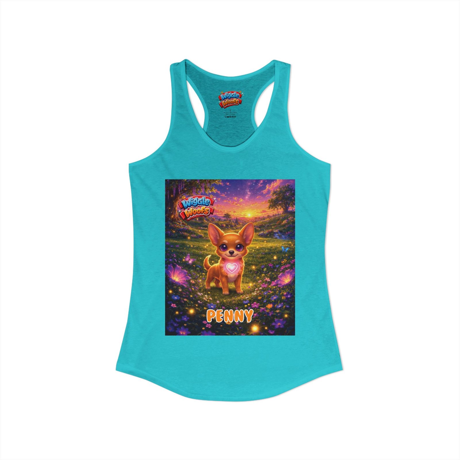 'Penny' Wiggle Woofs™ Women's Ideal Racerback Tank - Image 46