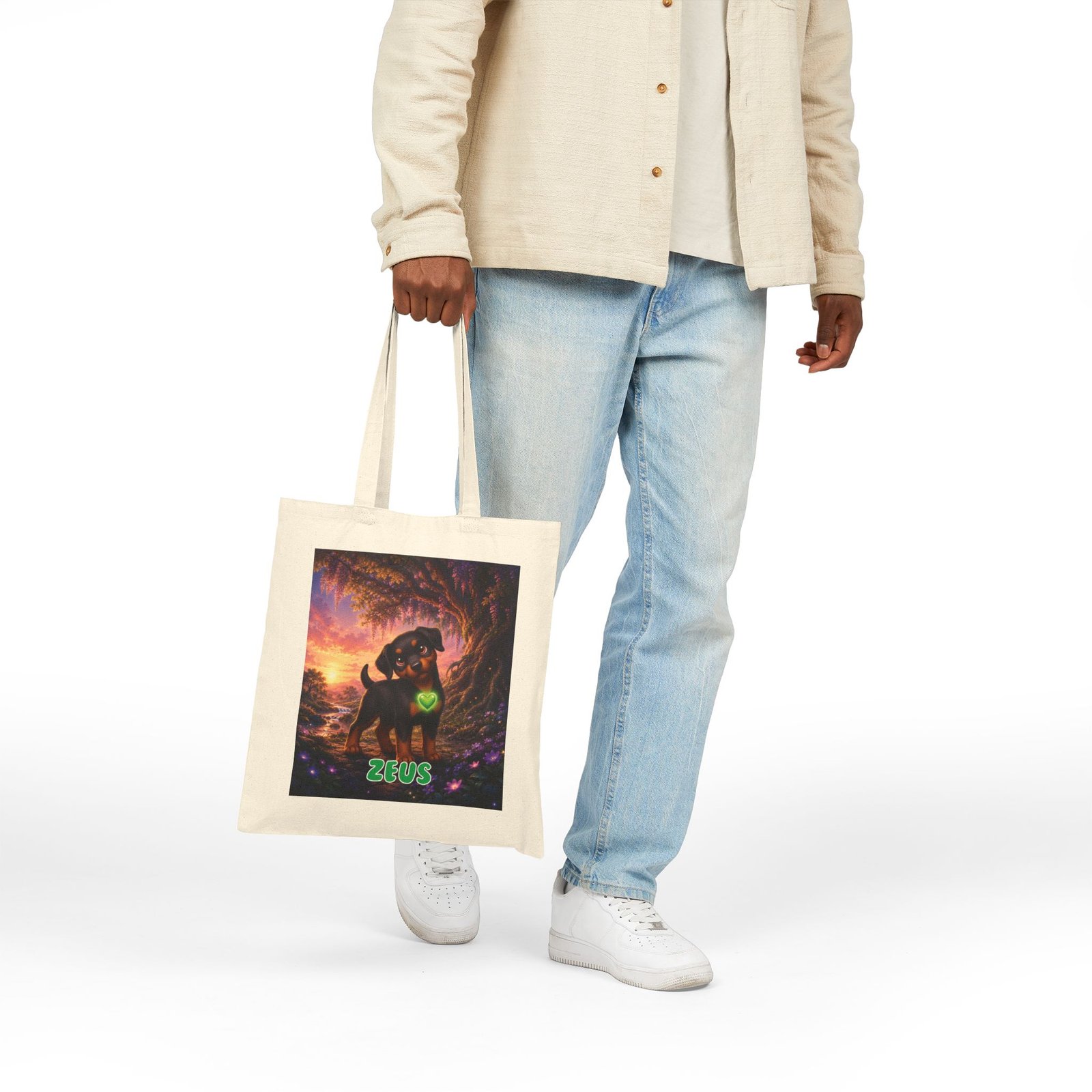 Zeus Wiggle Woofs™ Cotton Canvas Tote Bag - Image 6