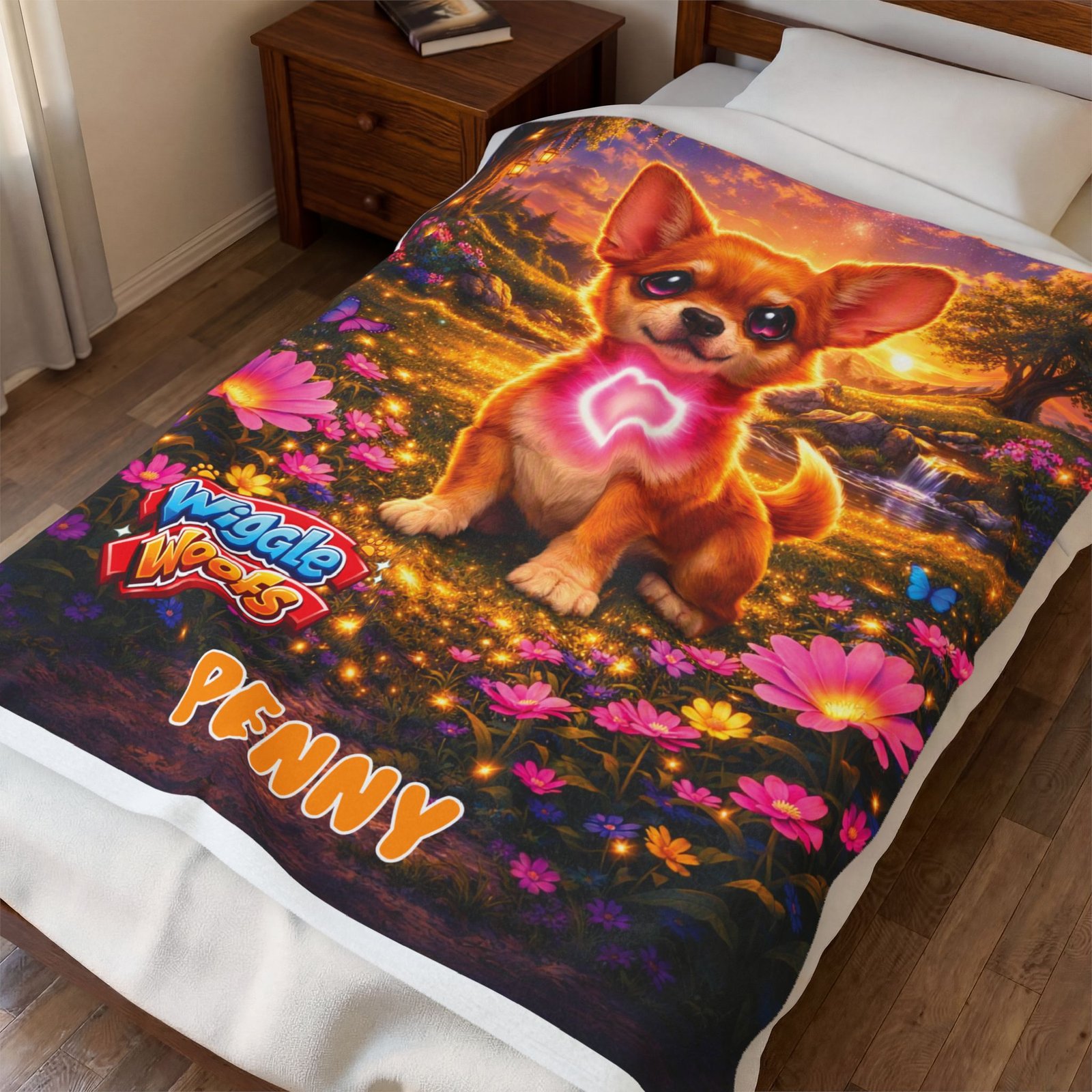 'Penny' Wiggle Woofs™ Velveteen Plush Blanket - Image 3