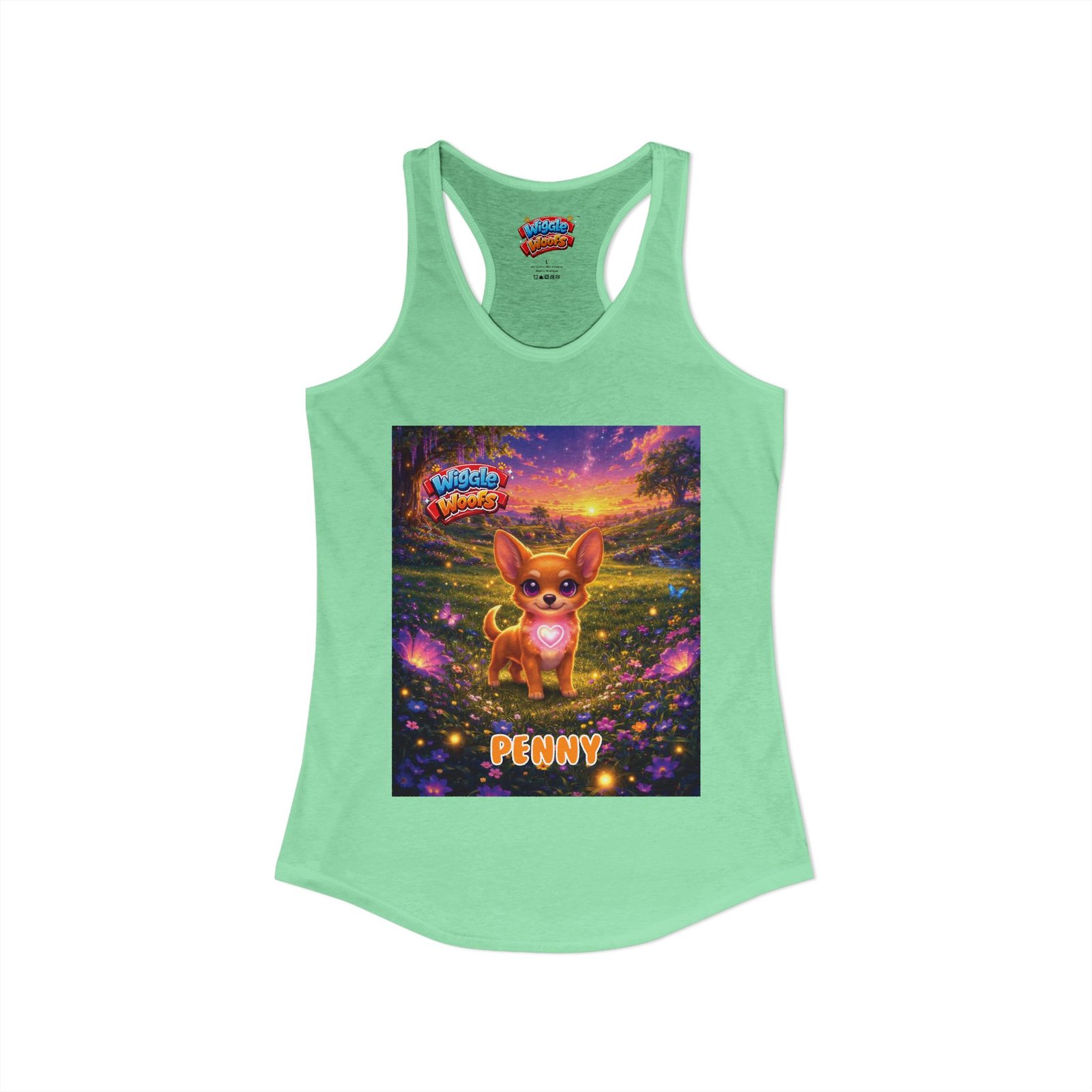 'Penny' Wiggle Woofs™ Women's Ideal Racerback Tank